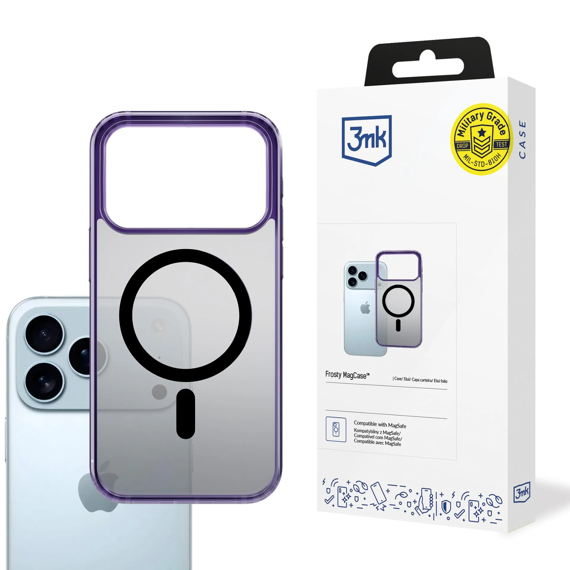 Dėklas Apple iPhone 17 Pro - 3mk Frosty MagCase Purple