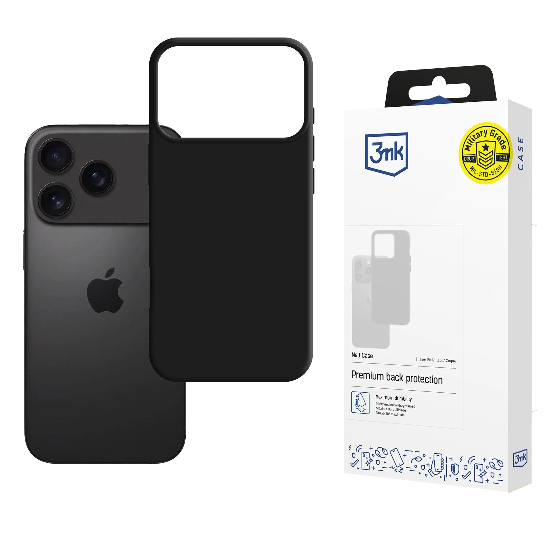 Dėklas Apple iPhone 17 Pro Max - 3mk Matt Case Black