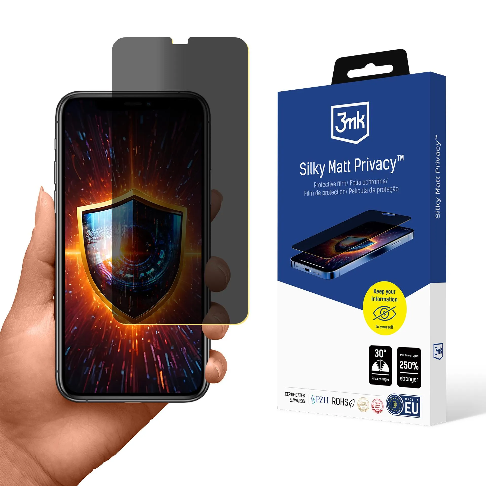 Folia privatizuojanti prie Apple iPhone Xs Max - 3mk Silky Matt Privacy