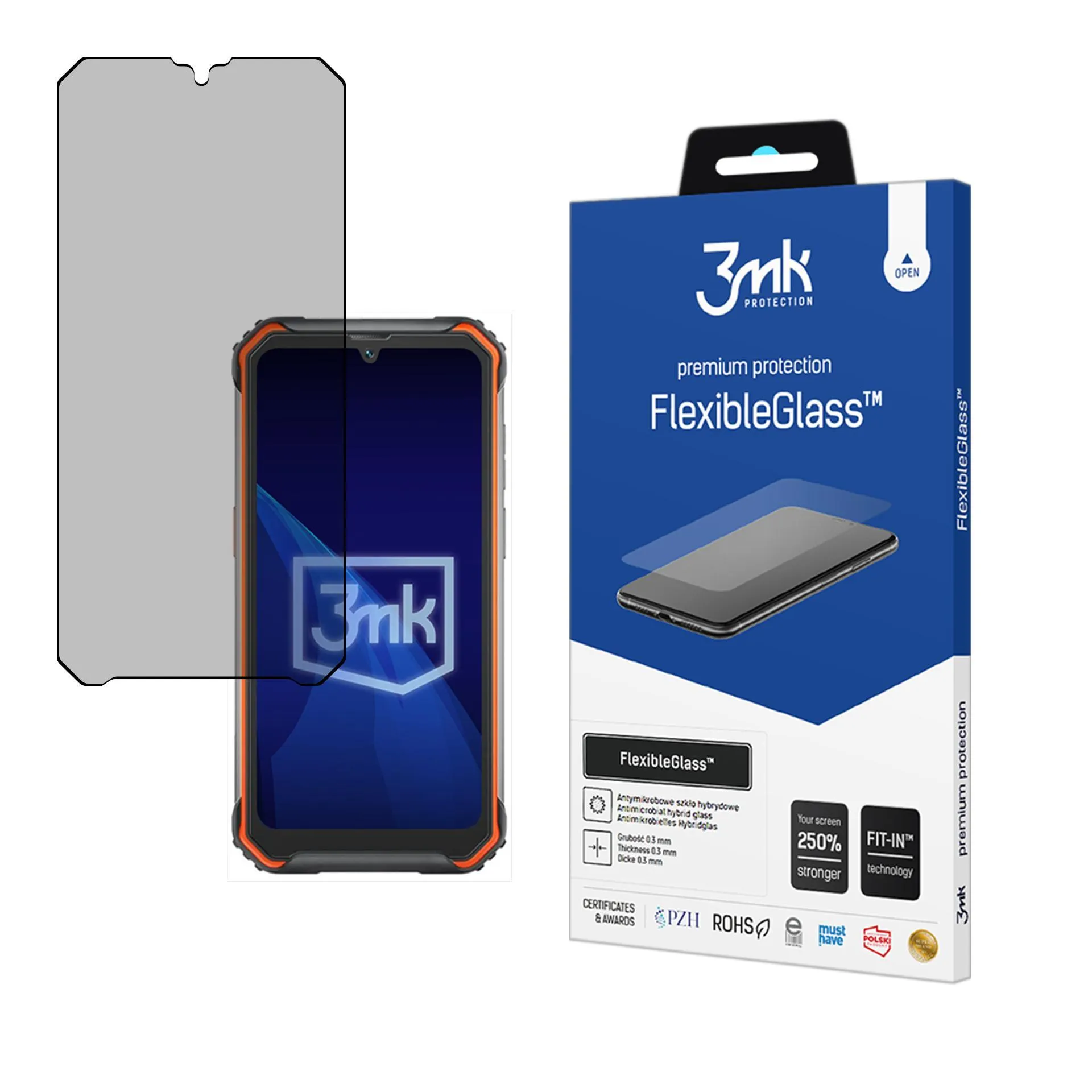 Neskaidomas hibridinis stiklas [modeliui] - 3mk FlexibleGlass™