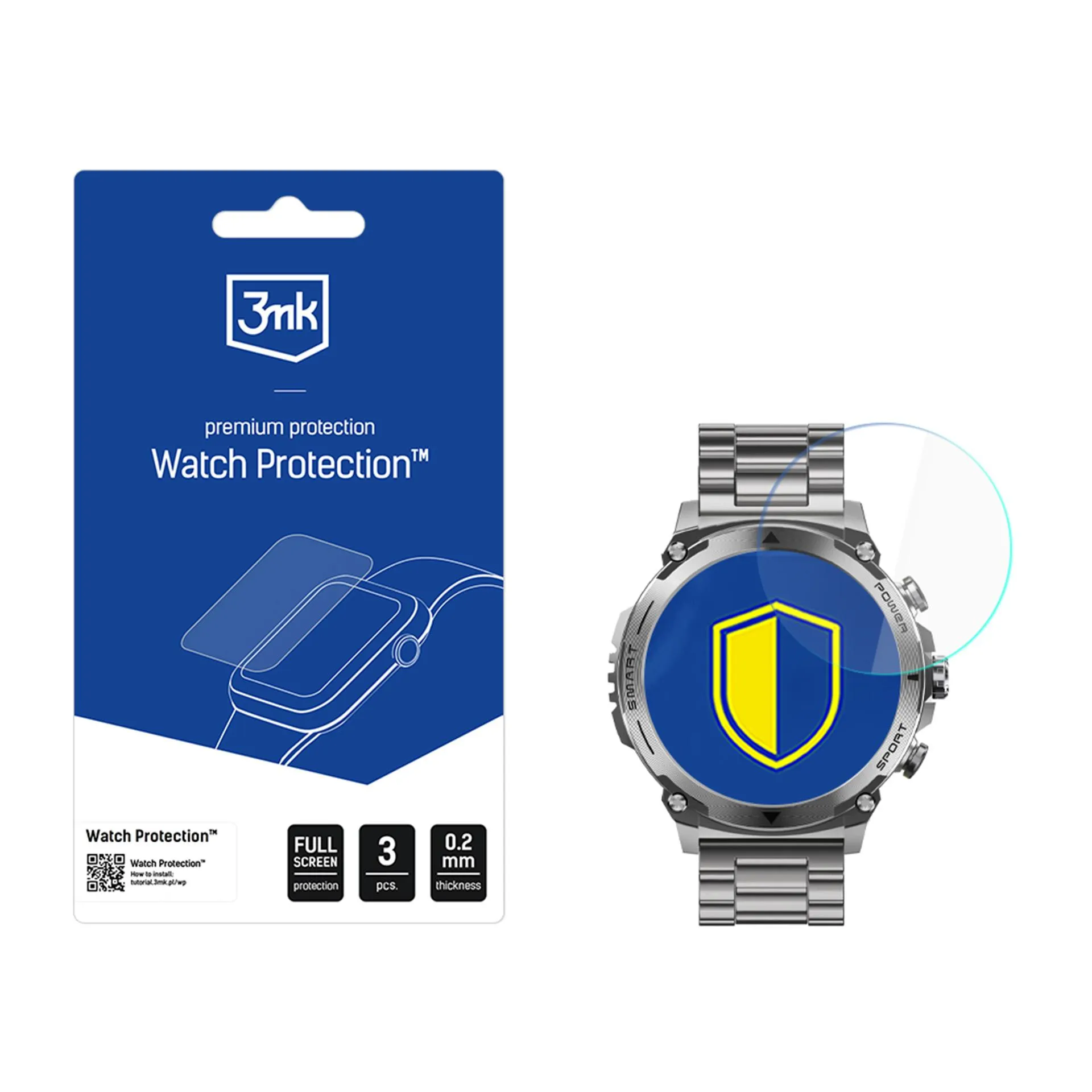 Apsauginis stiklas išmaniojo laikrodžio ekranui Garett Atom - 3mk Watch Protection