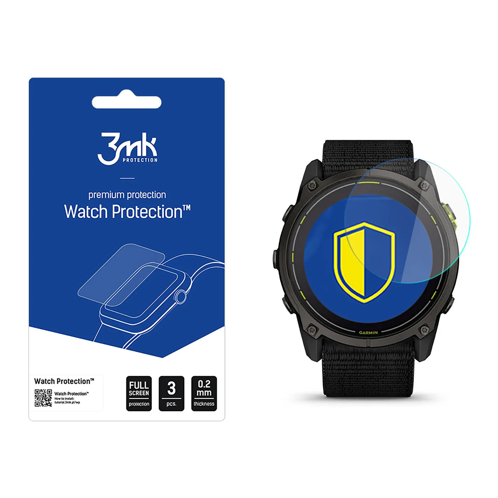 Apsauginis stiklas išmaniojo laikrodžio ekranui Garmin Enduro 3 - 3mk Watch Protection