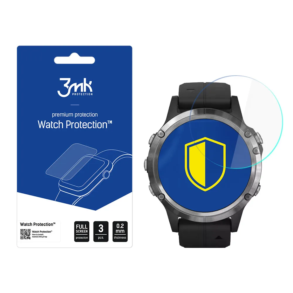 Apsauginis stiklas išmaniojo laikrodžio ekranui Garmin Fenix 5 Plus - 3mk Watch Protection