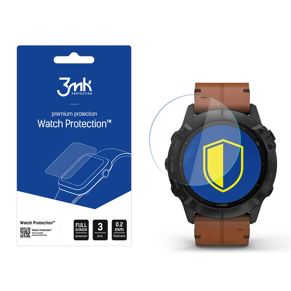 Apsauginis stiklas išmaniojo laikrodžio ekranui Garmin Fenix 6X - 3mk Watch Protection
