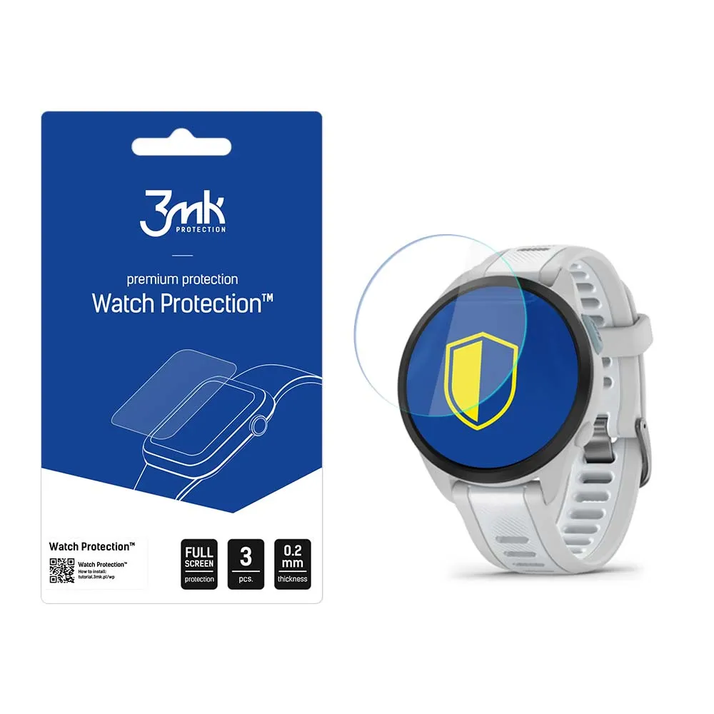Apsauginis stiklas išmaniojo laikrodžio ekranui Garmin Forerunner 165 - 3mk Watch Protection