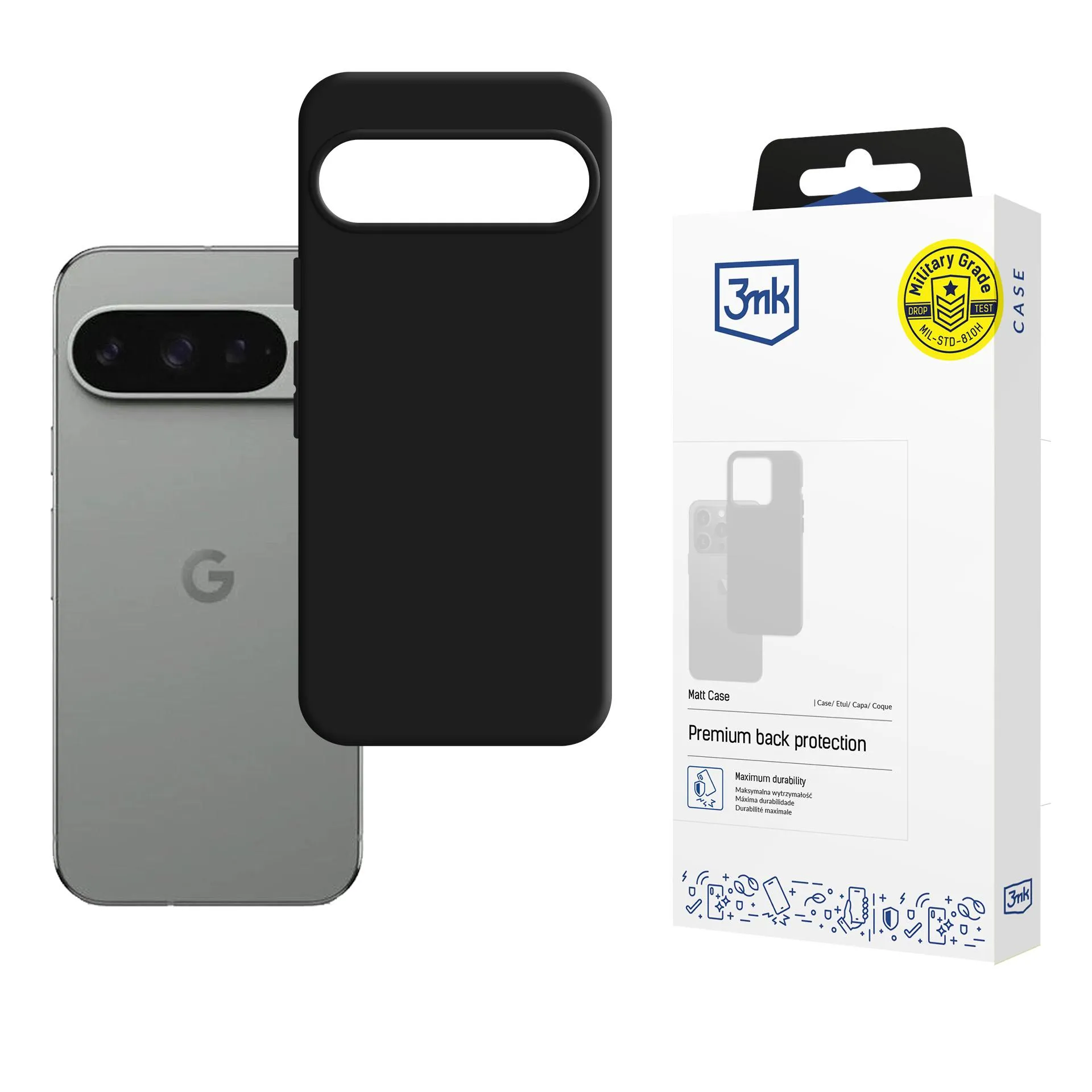 Dėklas Google Pixel 10/ 10 Pro - 3mk Matt Case Black