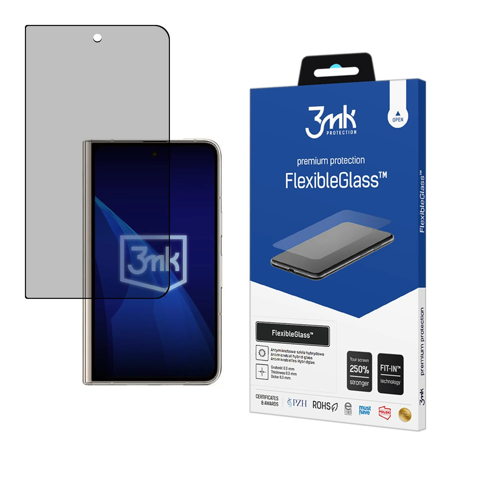 Neskaidomas hibridinis stiklas [modeliui] - 3mk FlexibleGlass™