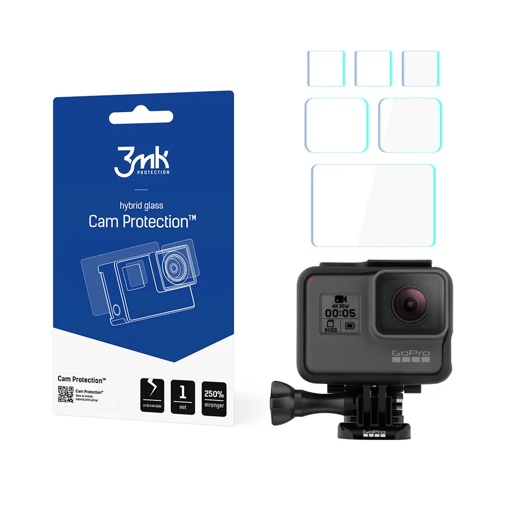 Apsauginis stiklas GoPro HERO 5/6/7 Black - 3mk Cam Protection