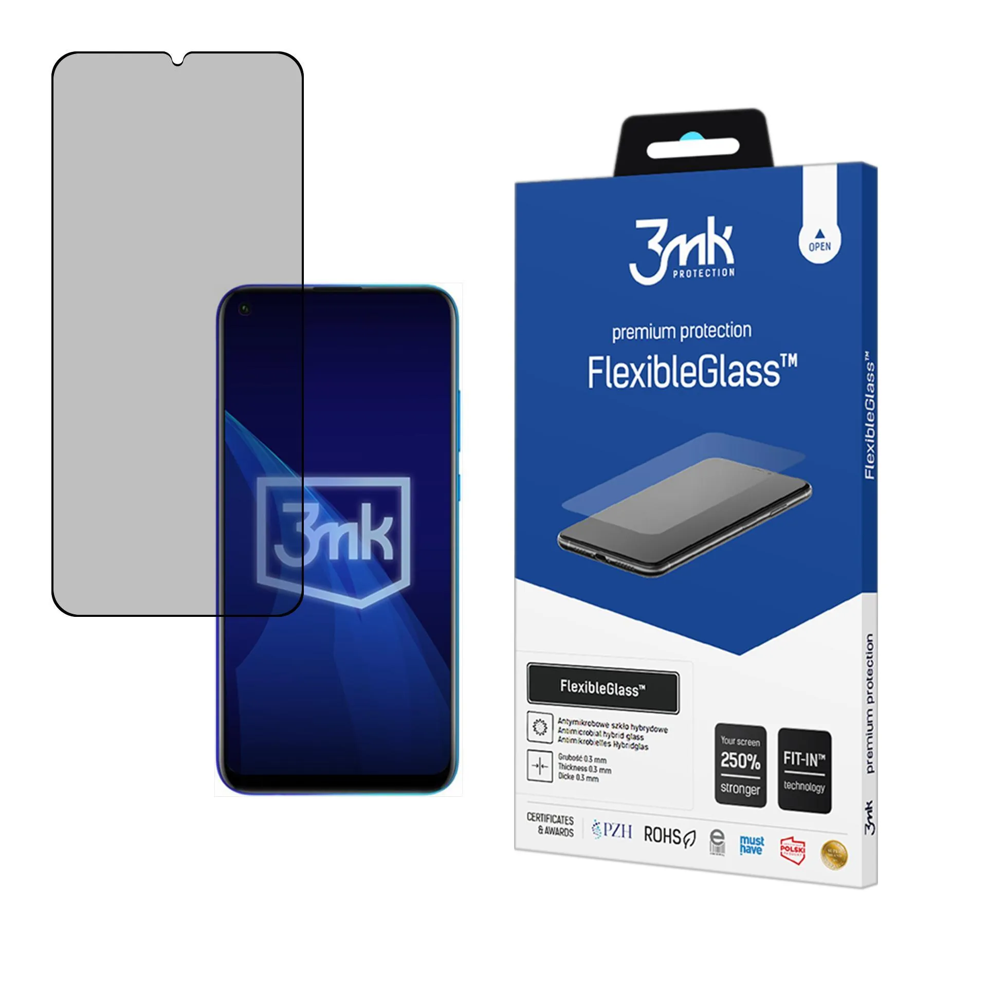 Neskaidomas hibridinis stiklas [modeliui] - 3mk FlexibleGlass™