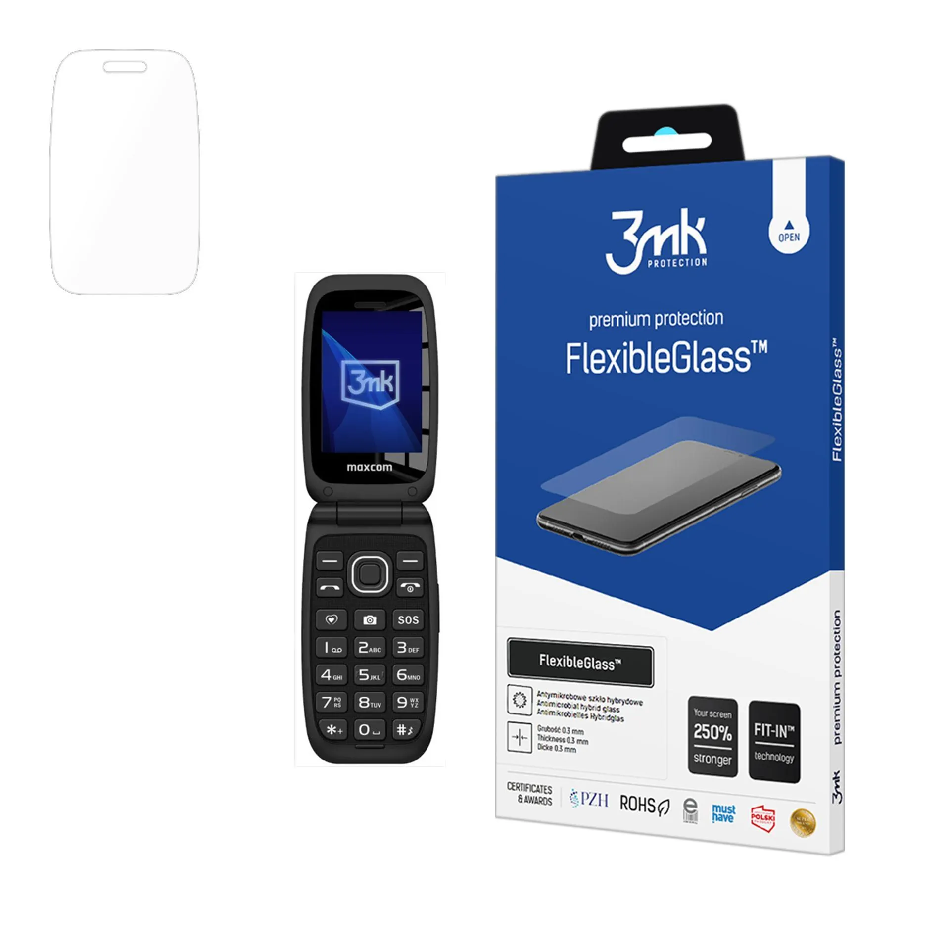 Neskaidomas hibridinis stiklas [modeliui] - 3mk FlexibleGlass™