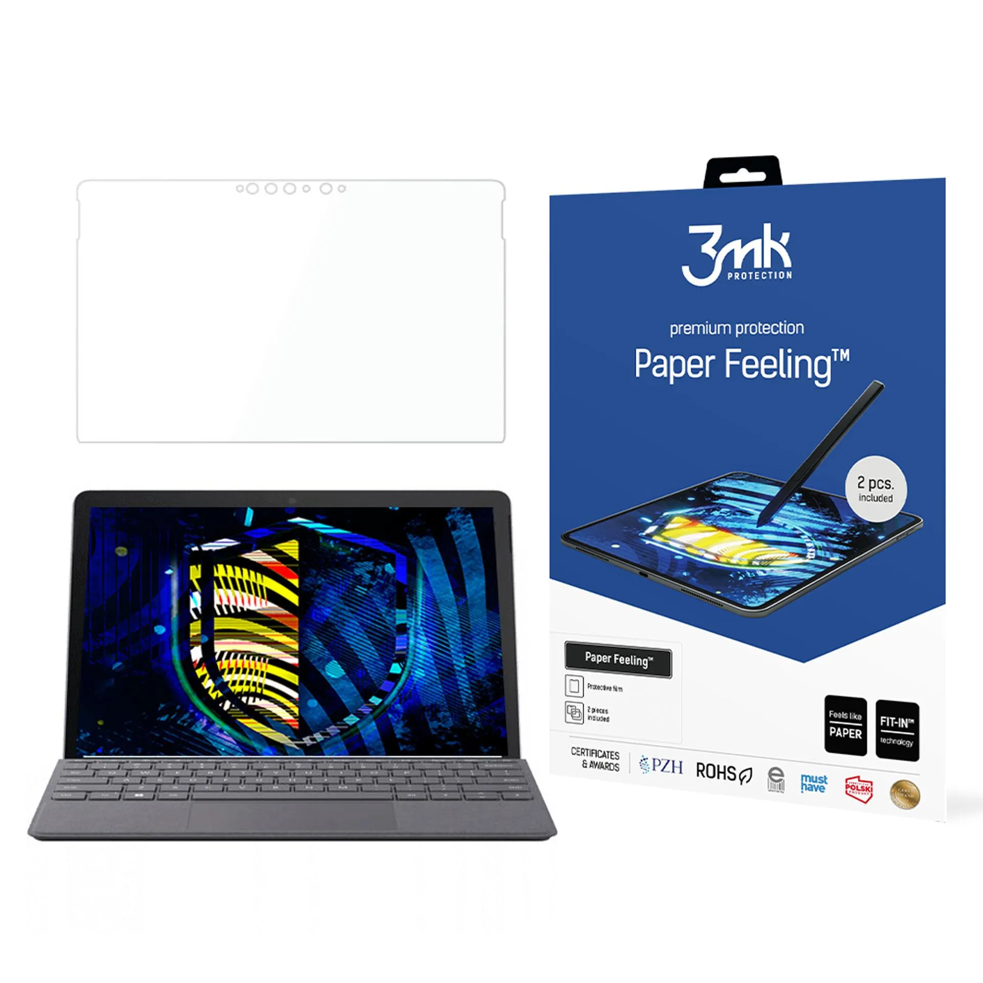 Apsauginė plėvelė Microsoft Surface Go 3/ Go 4 - 3mk Paper Feeling (2 vnt.)