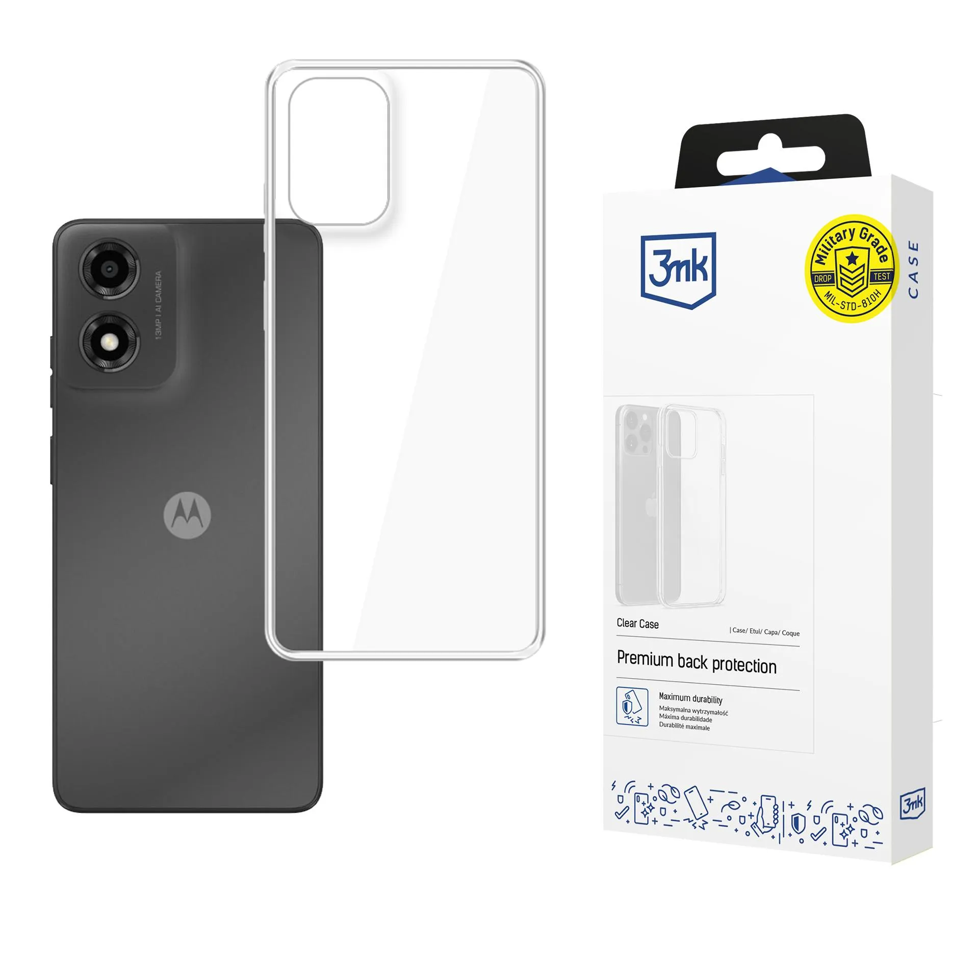 Deklas Motorola Moto E14/G04/G04S - 3mk Clear Case