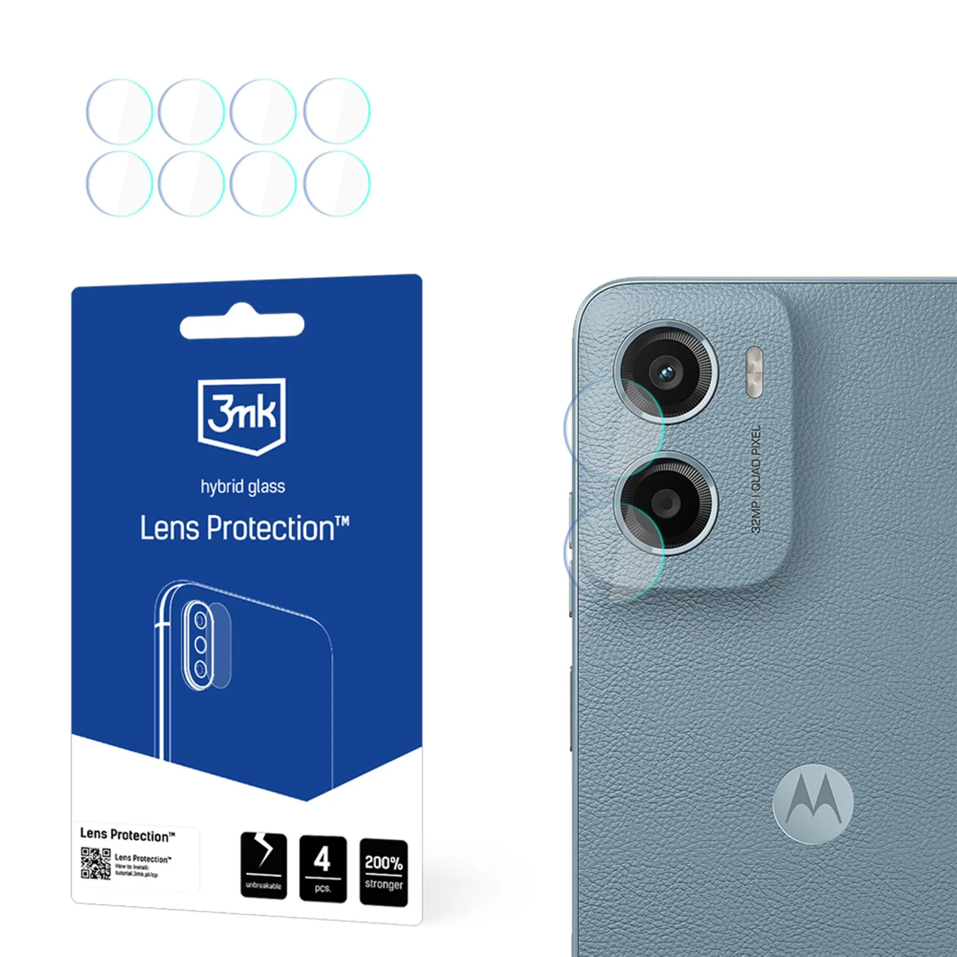 Stiklas fotoaparato objektyvui Motorola Moto E15 - 3mk objektyvo apsauga