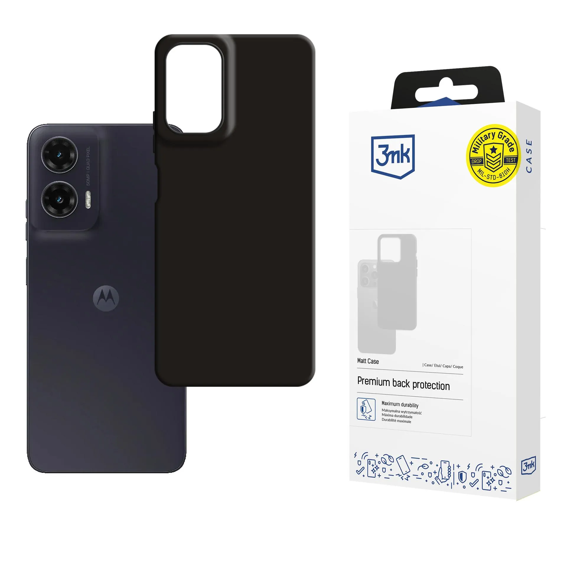Deklas Motorola Moto G35 5G - 3mk Matt Case Black