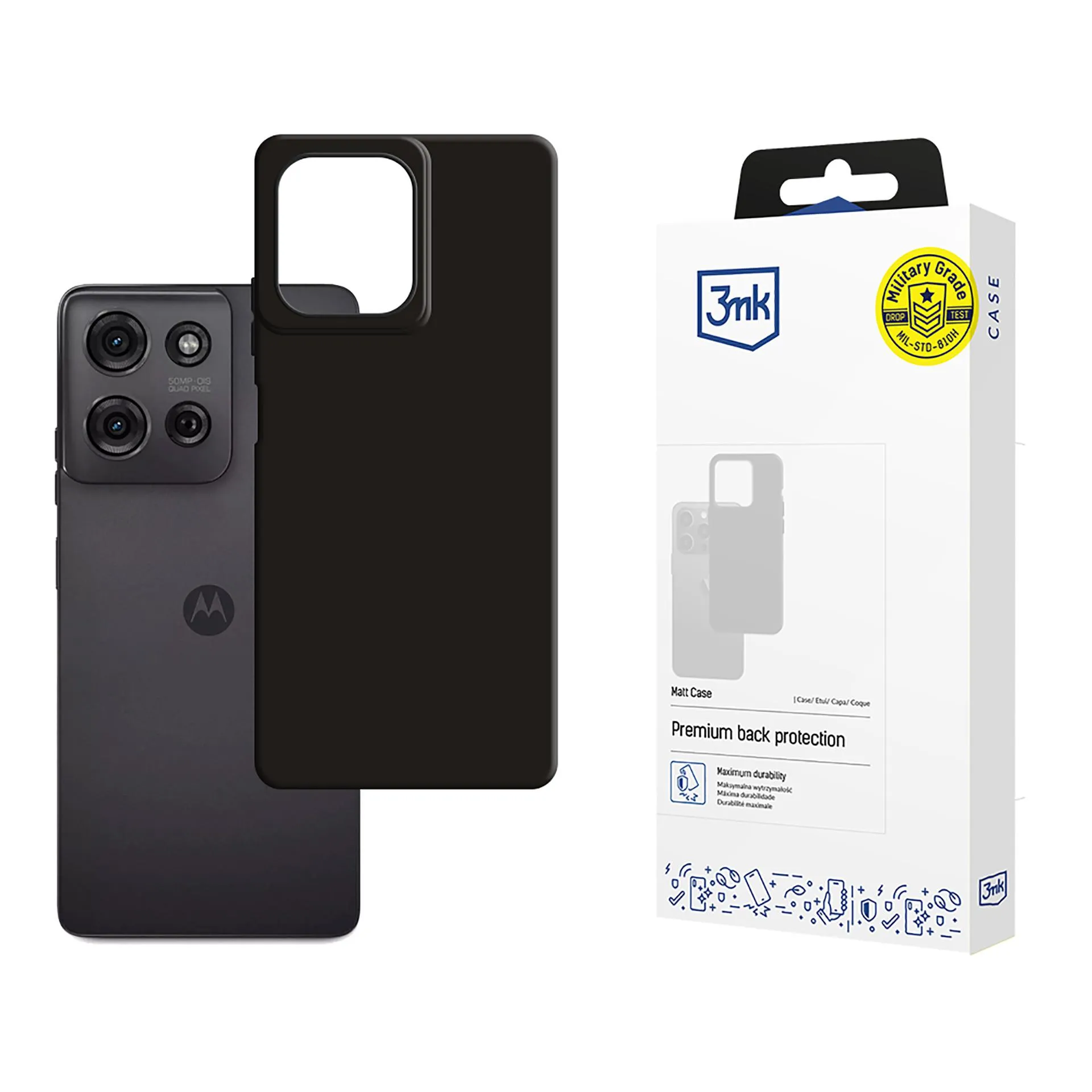 Deklas Motorola Moto G75 - 3mk Matt Case Black