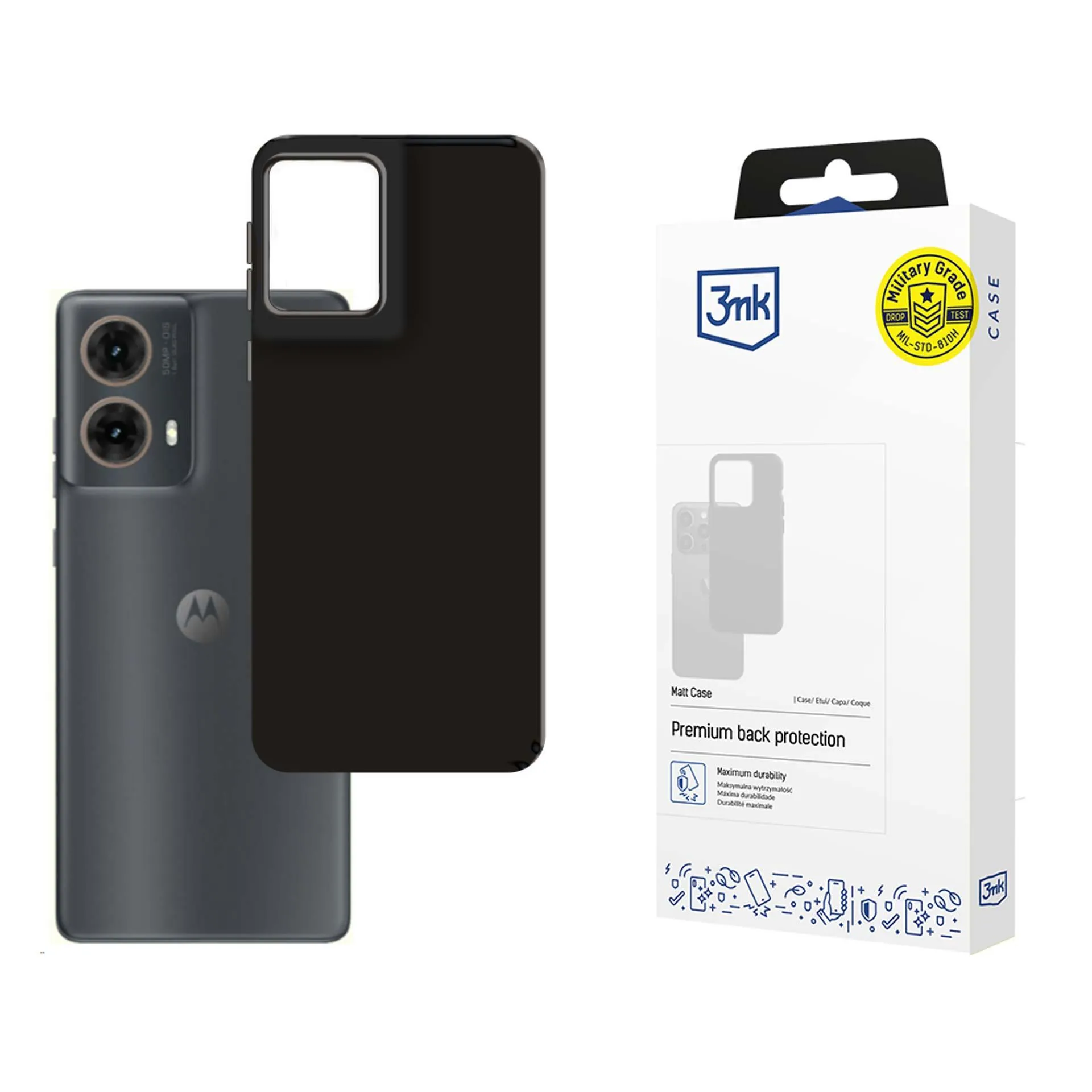 Dėklas Motorola Moto G85 - 3mk Matt Case Black