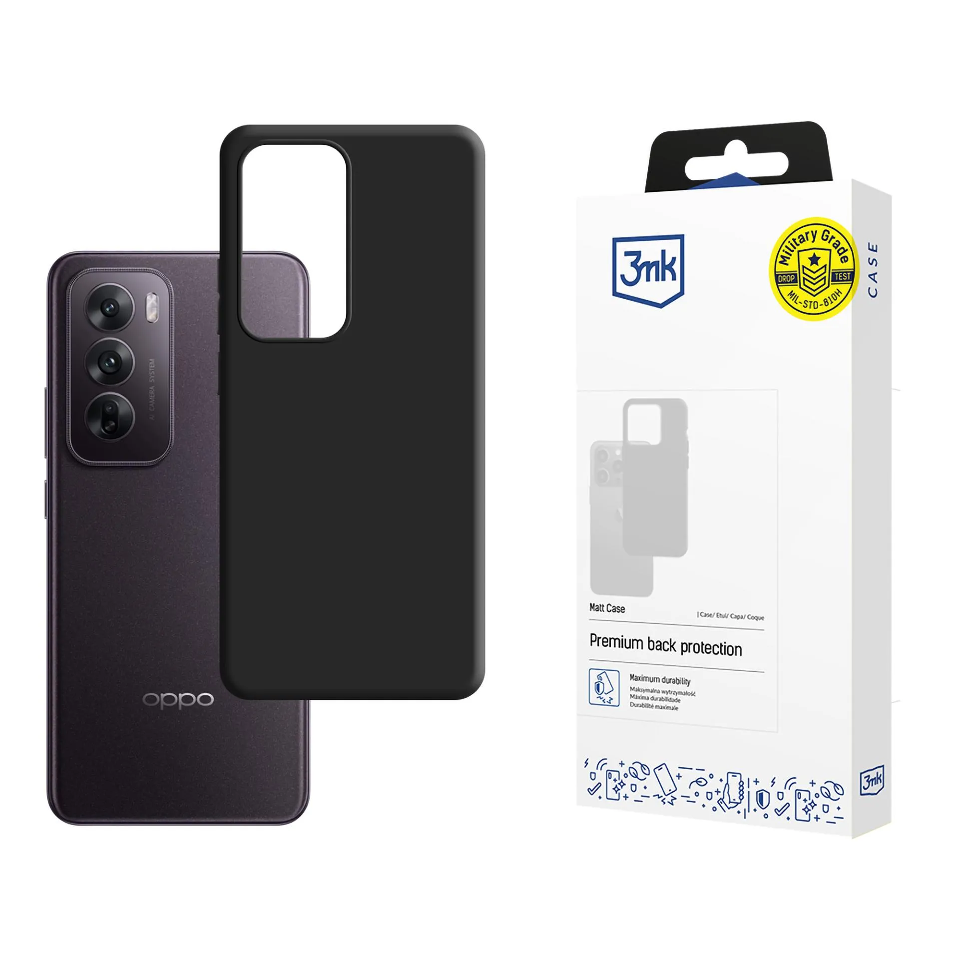 Deklas Oppo Reno 12  - 3mk Matt Case Black