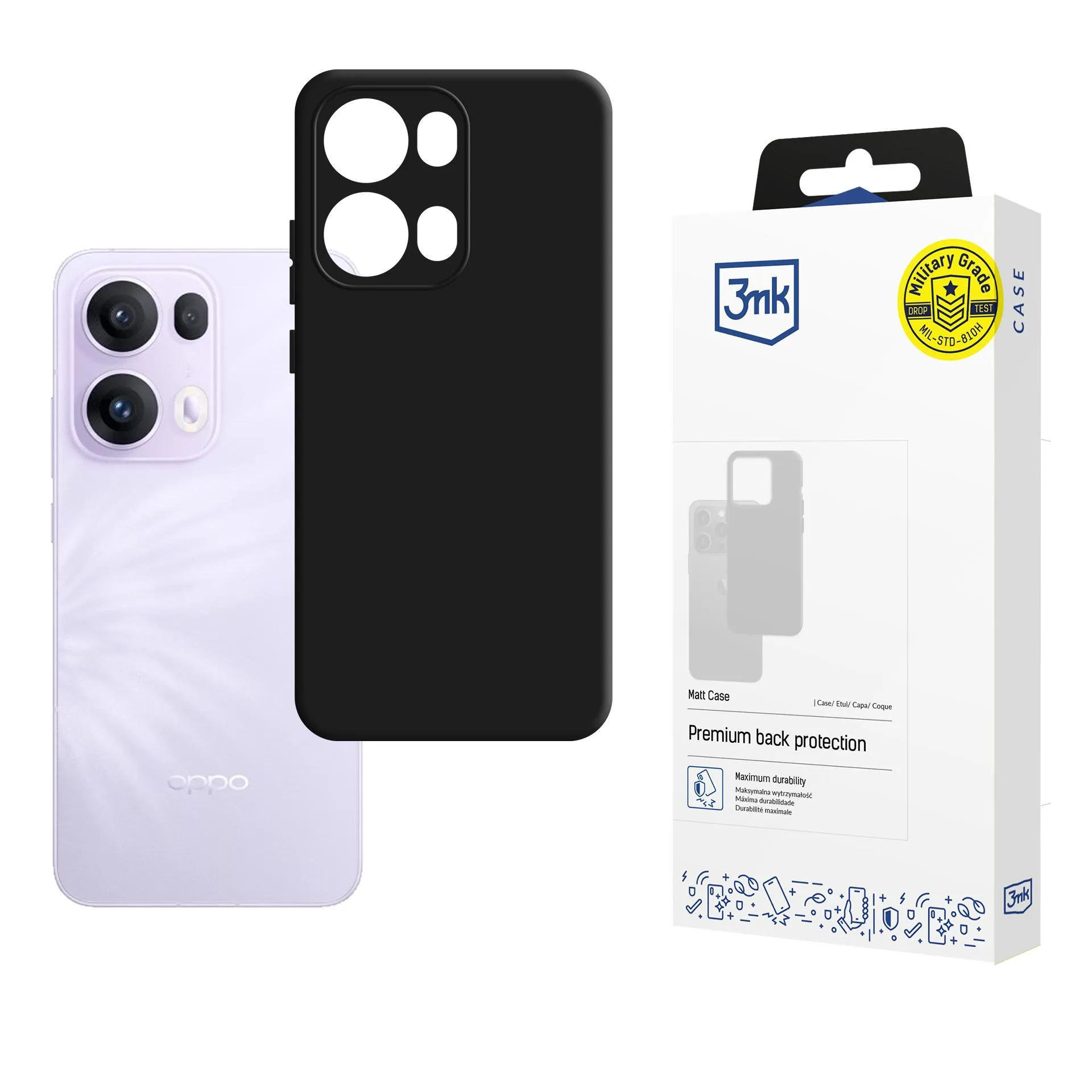 Dėklas Oppo Reno 13 Pro - 3mk Matt Case Black