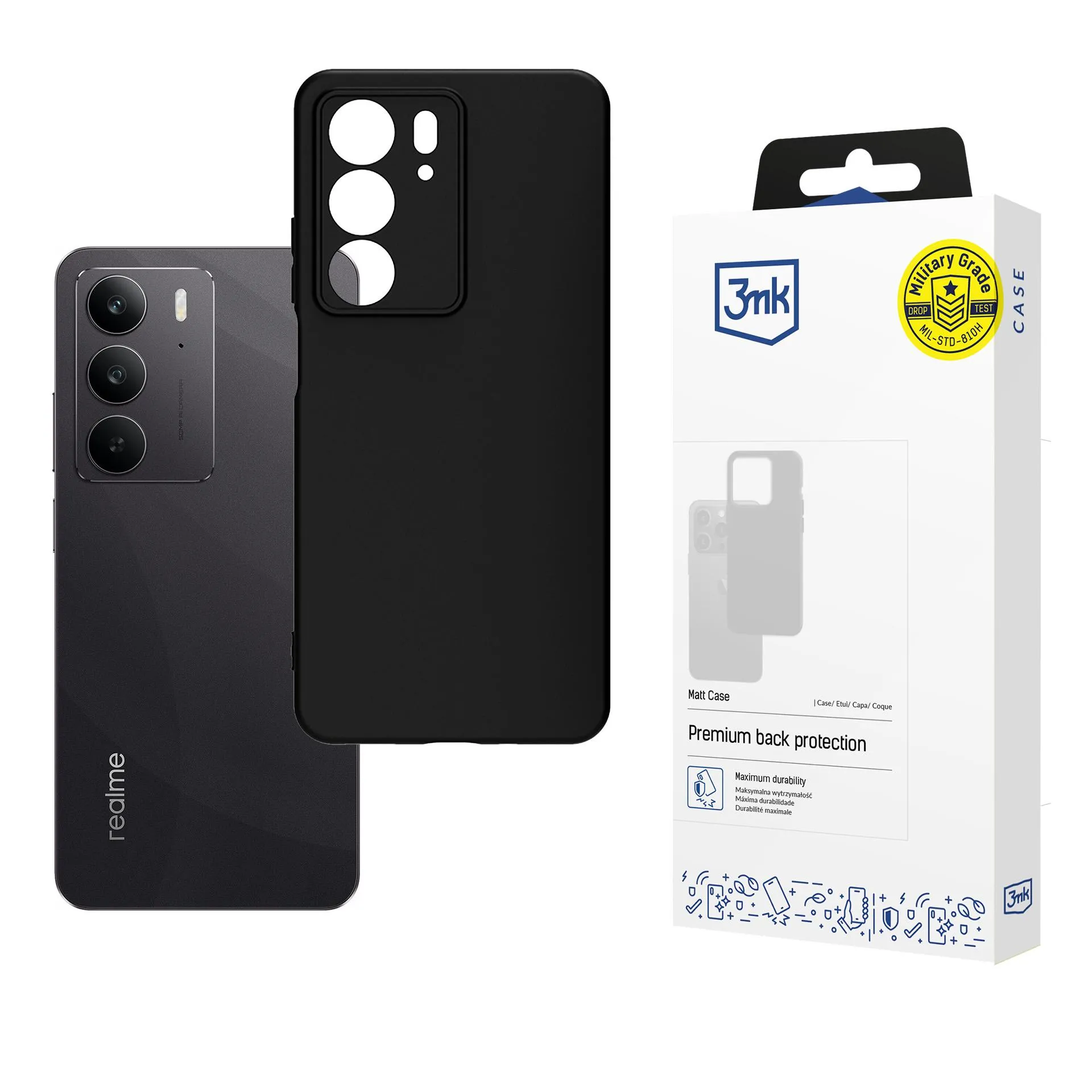 Dėklas Realme C75 - 3mk Matt Case Black