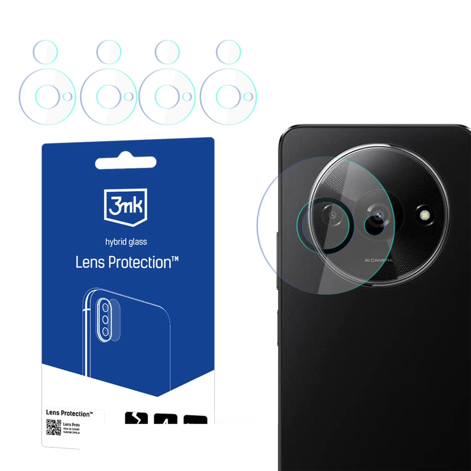 Stiklas fotoaparato objektyvui Redmi A3 - 3mk objektyvo apsauga