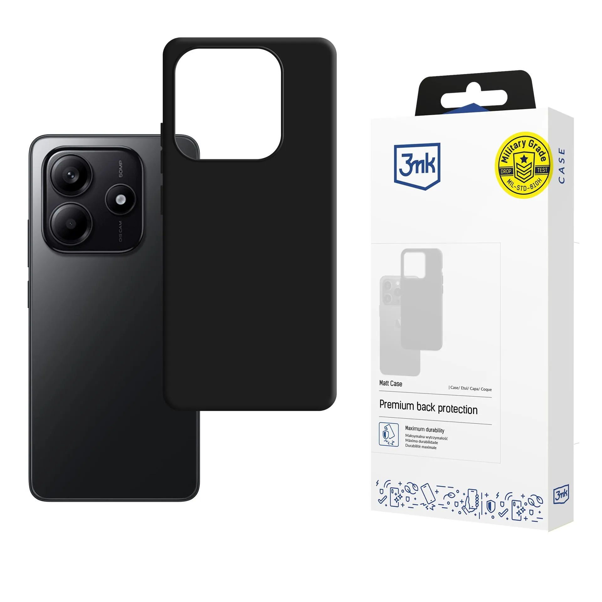 Deklas Redmi Note 14 4G - 3mk Matt Case Black