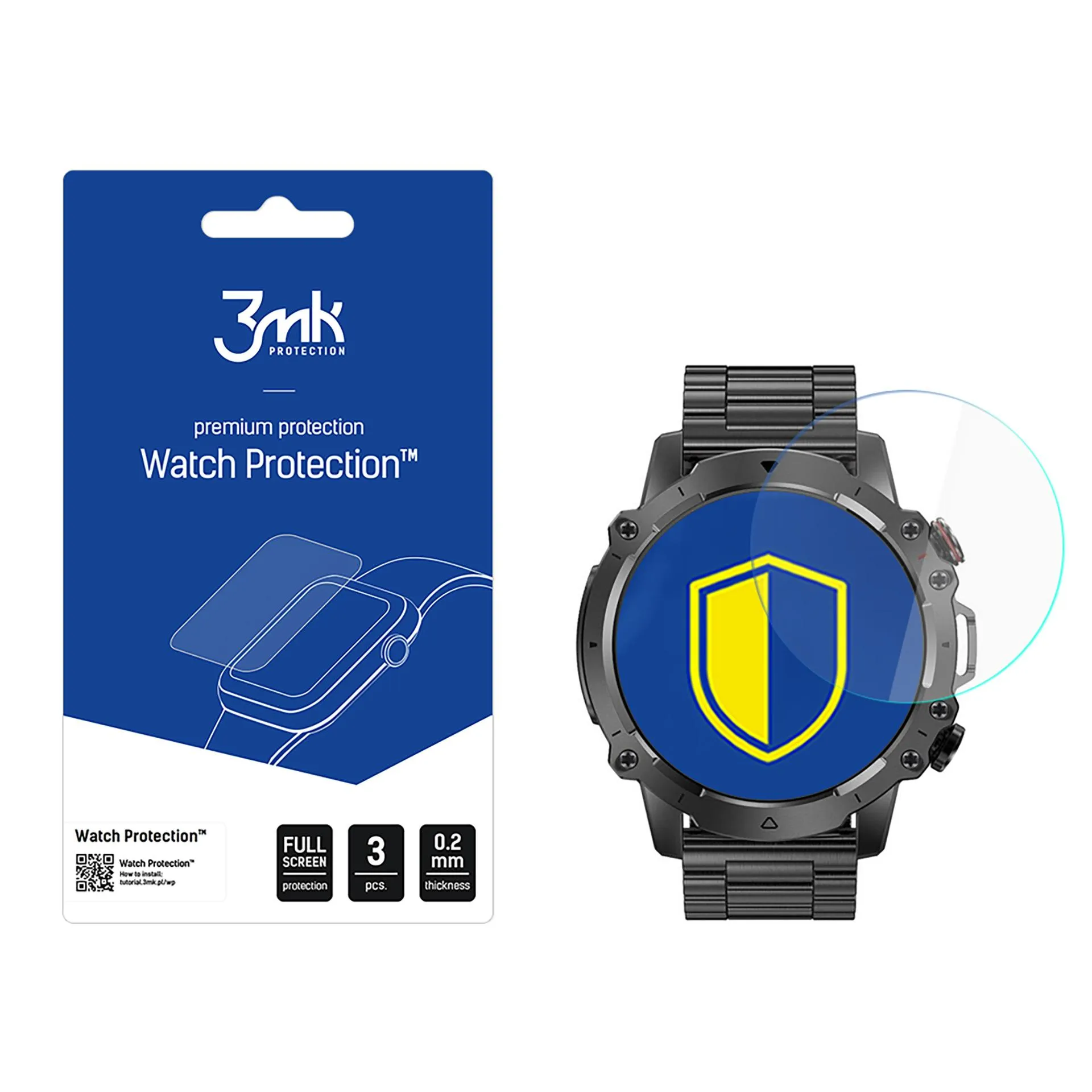 Apsauginis stiklas išmaniojo laikrodžio ekranui Rubicon RNCF18 - 3mk Watch Protection