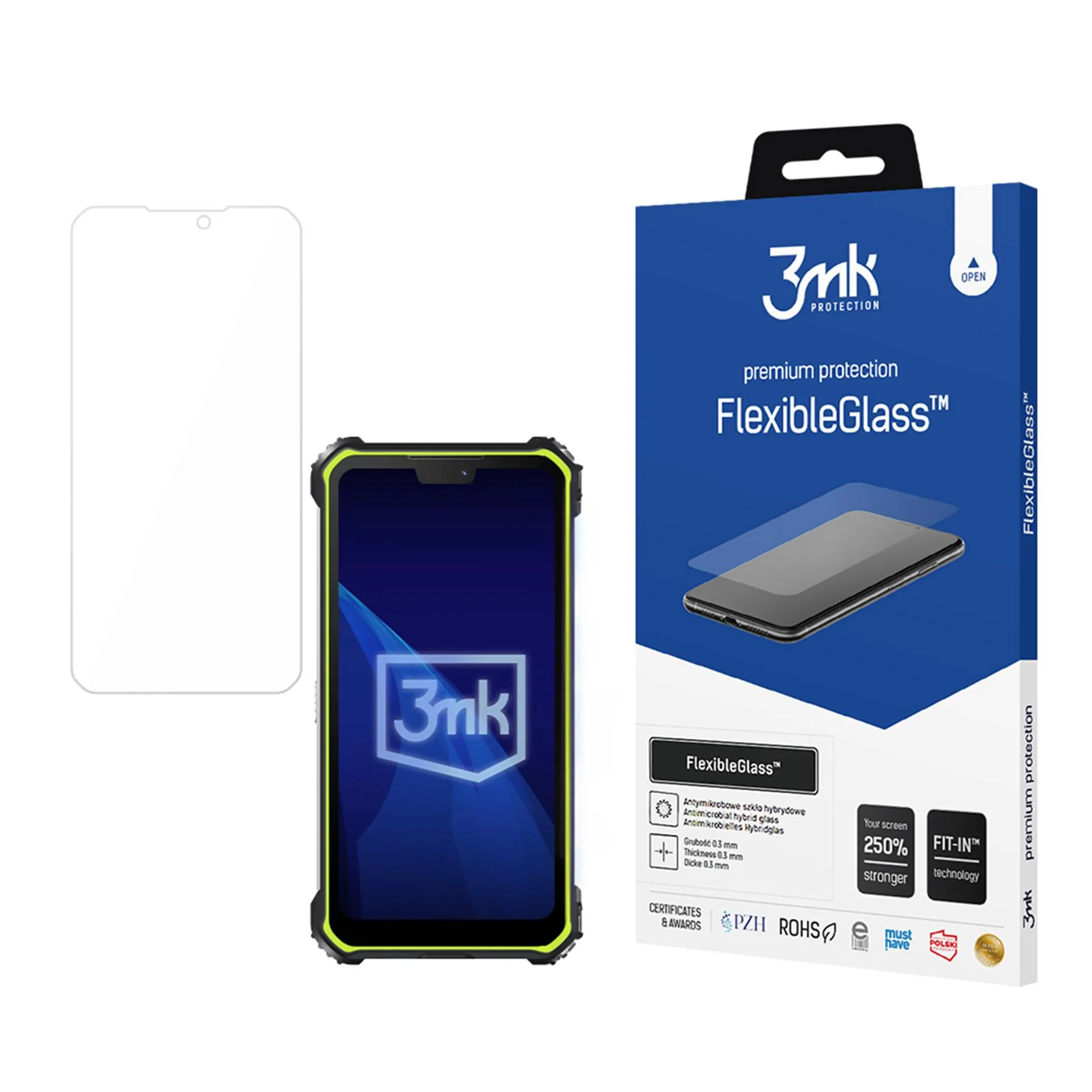 Neskaidomas hibridinis stiklas [modeliui] - 3mk FlexibleGlass™