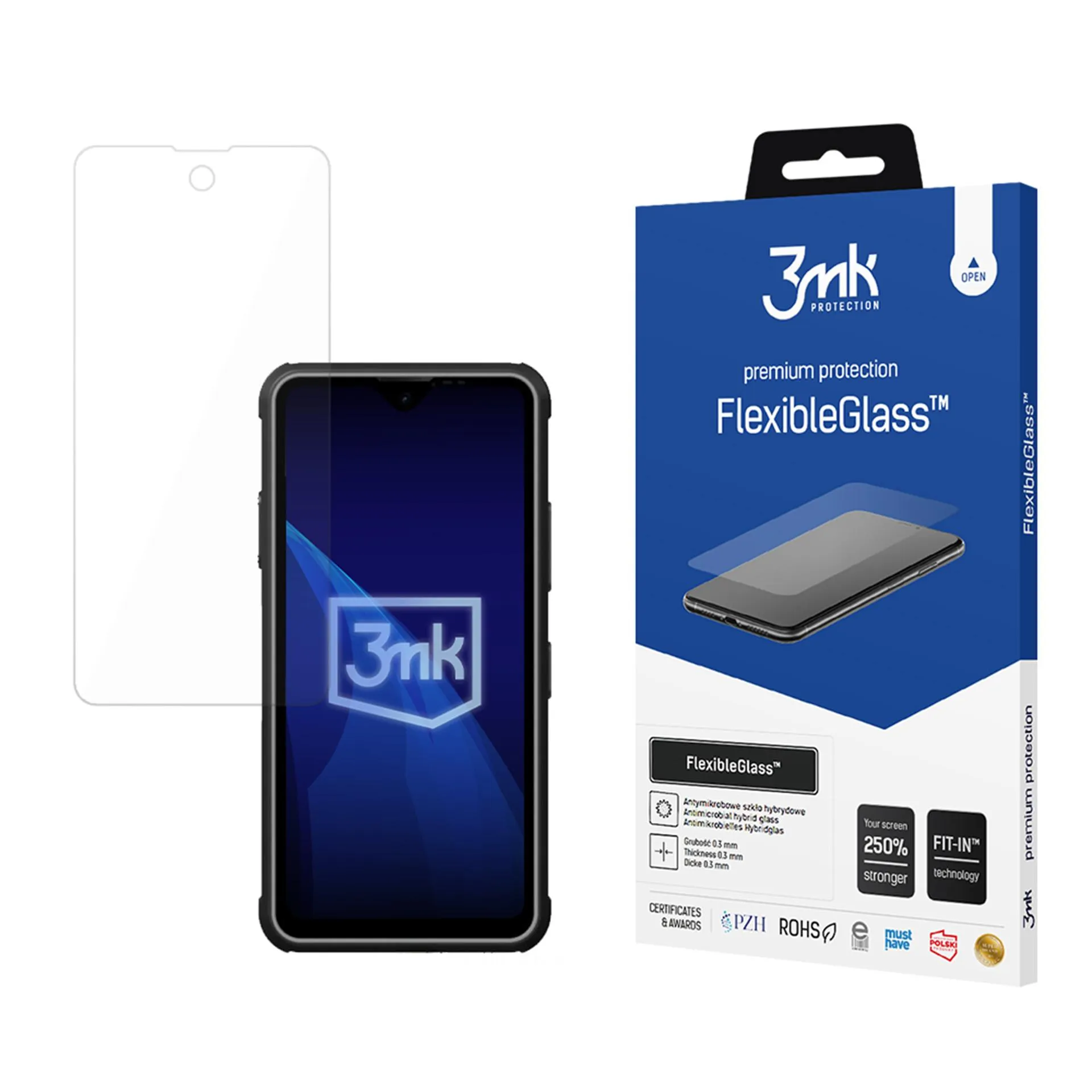 Neskaidomas hibridinis stiklas [modeliui] - 3mk FlexibleGlass™