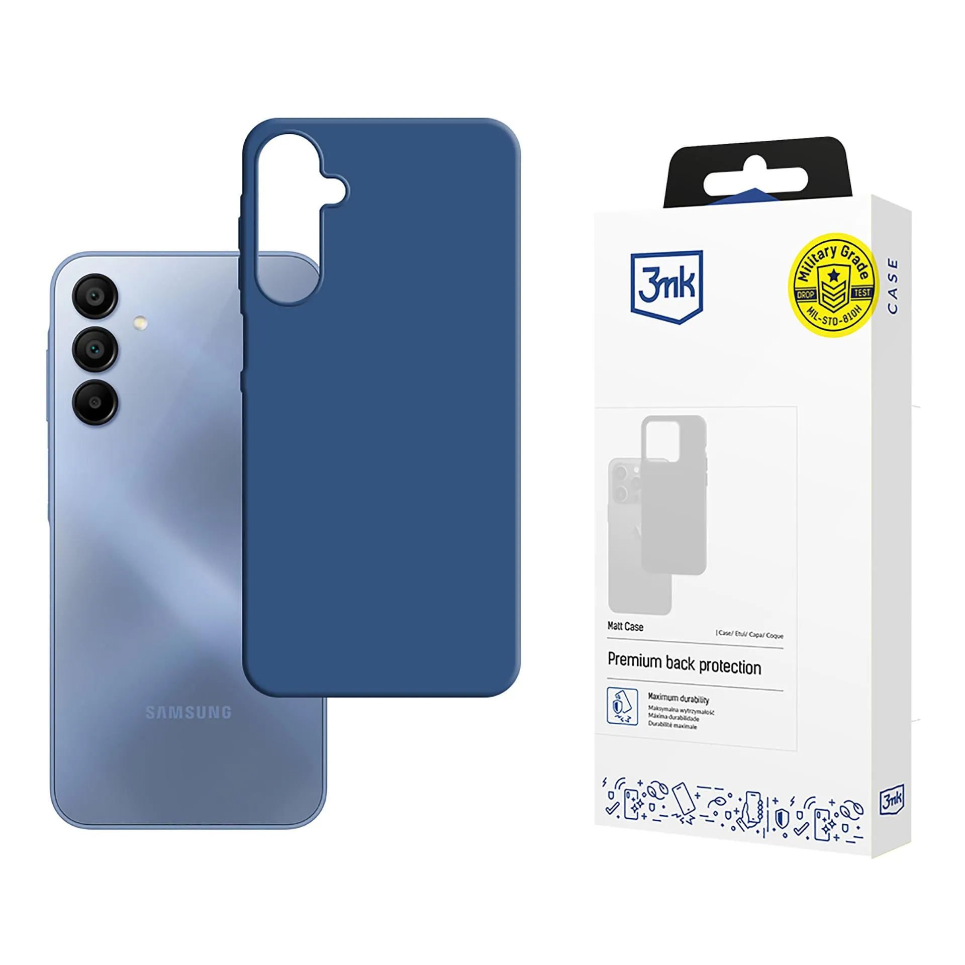 Dėklas Samsung Galaxy A15 5G - 3mk Matt Case Blueberry