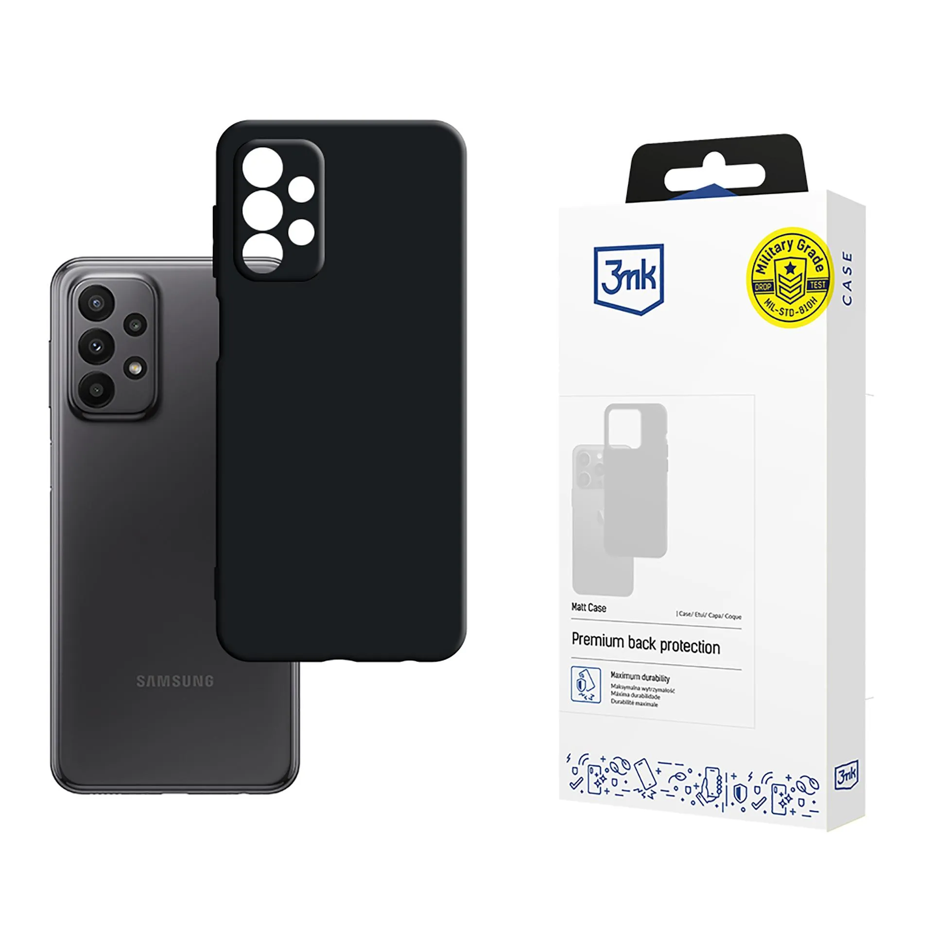 Deklas Samsung Galaxy A23 4G/5G - 3mk Matt Case Black