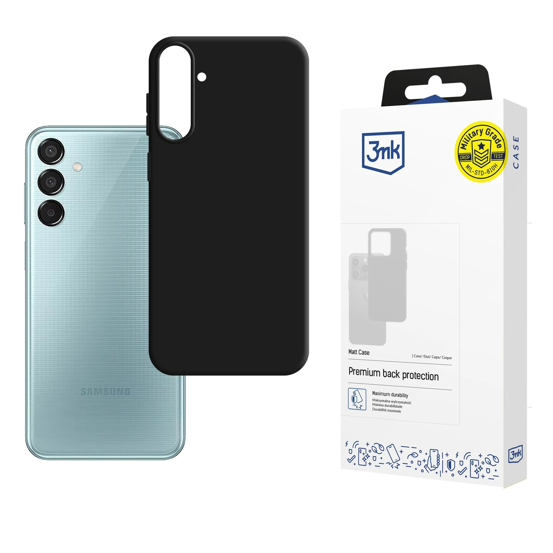 Dėklas Samsung Galaxy M16 5G - 3mk Matt Case Black