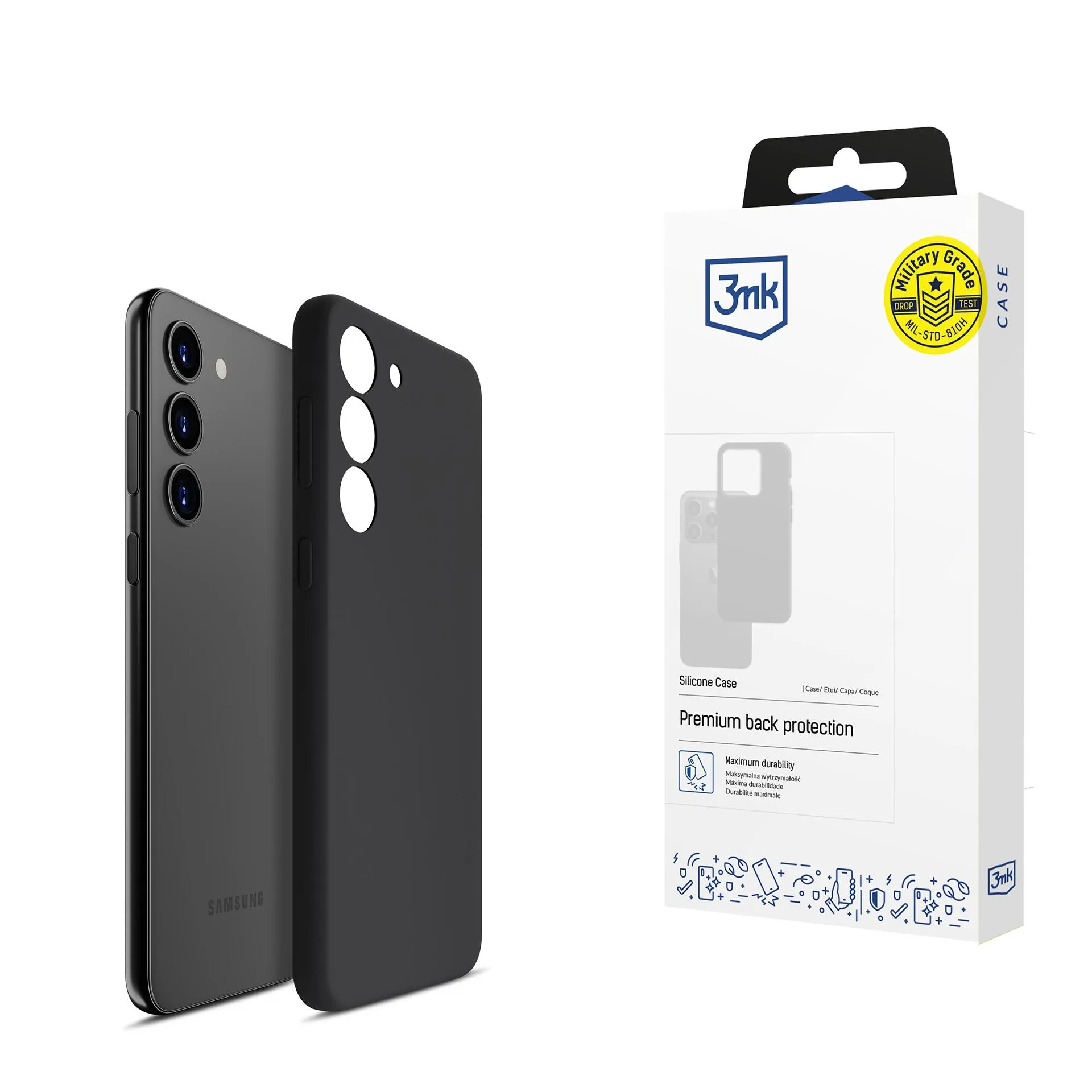 Dėklas Samsung Galaxy S23 5G - 3mk silikoninis dėklas juodas