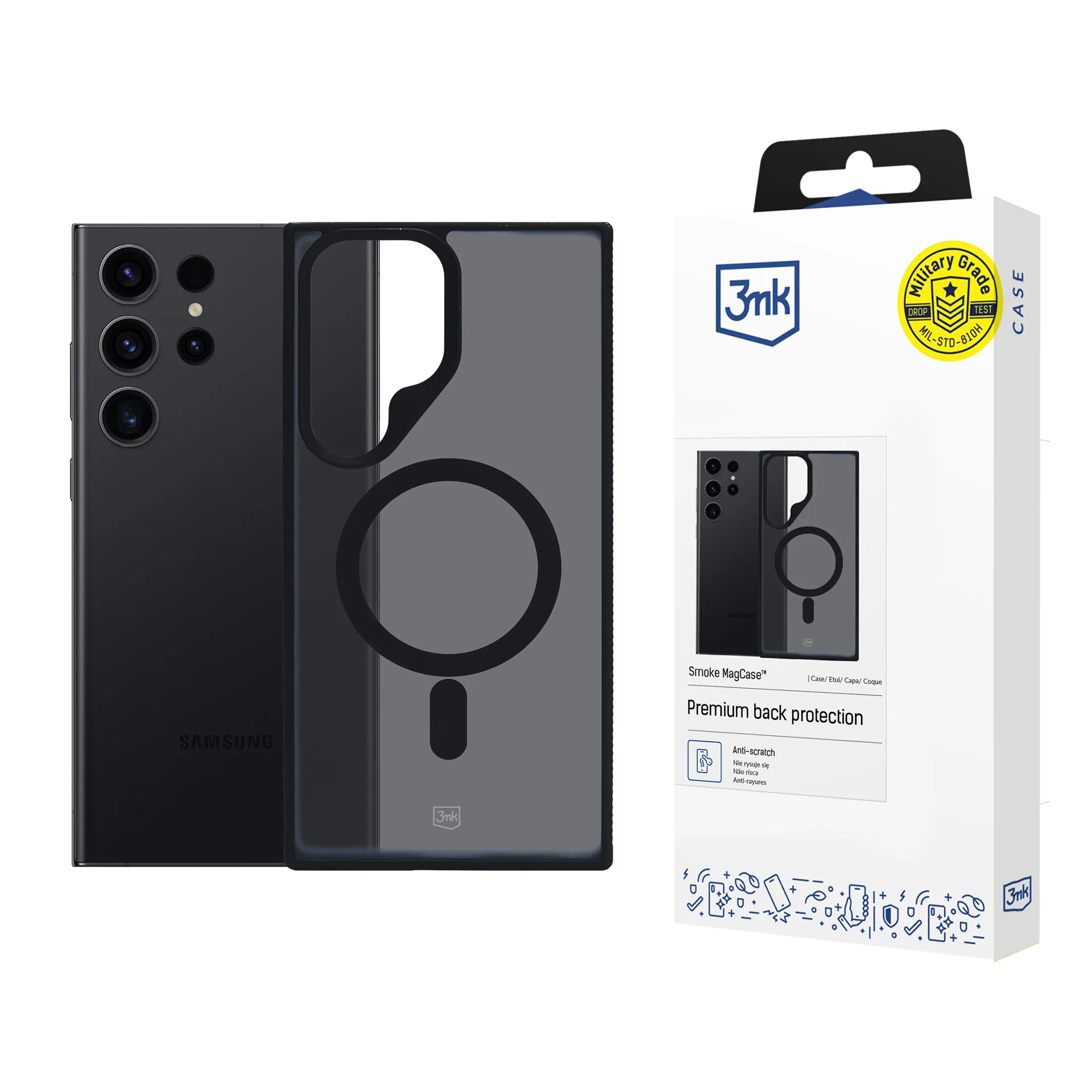 Dėklas Samsung Galaxy S23 Ultra - 3mk Smoke MagCase