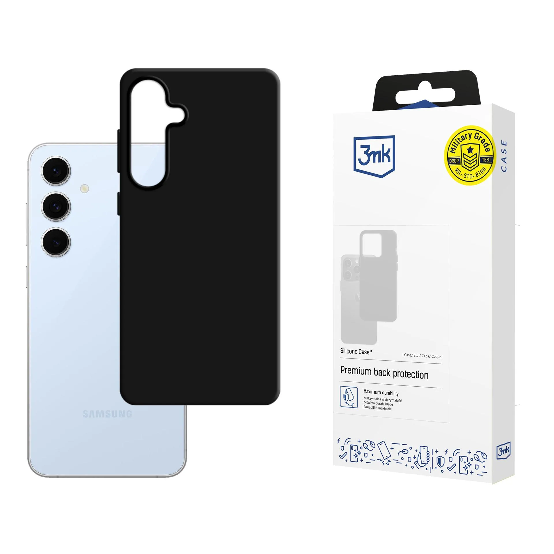 Dėklas Samsung Galaxy S24 FE - 3mk silikoninis dėklas juodas