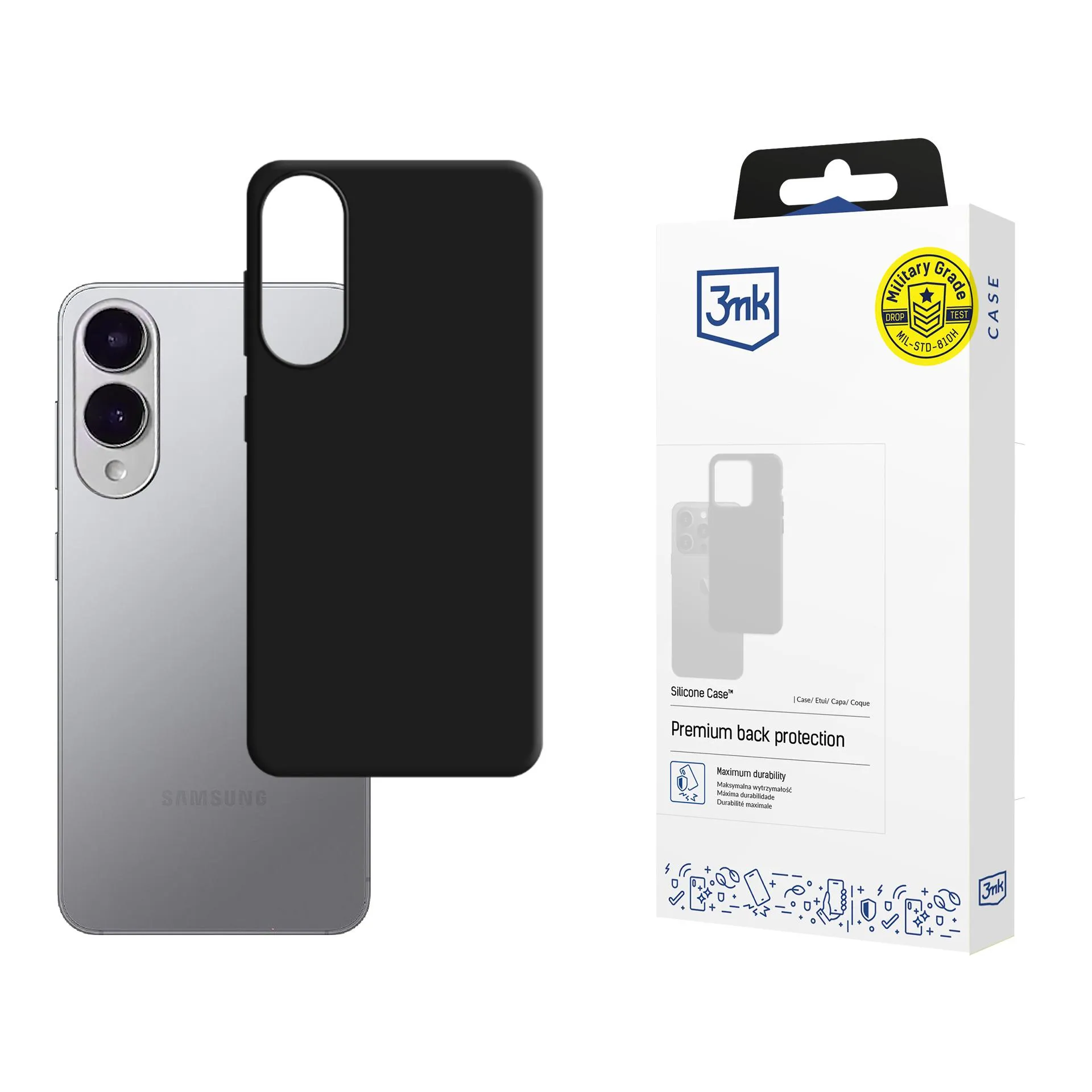 Dėklas Samsung Galaxy S25 Edge - 3mk silikoninis dėklas juodas