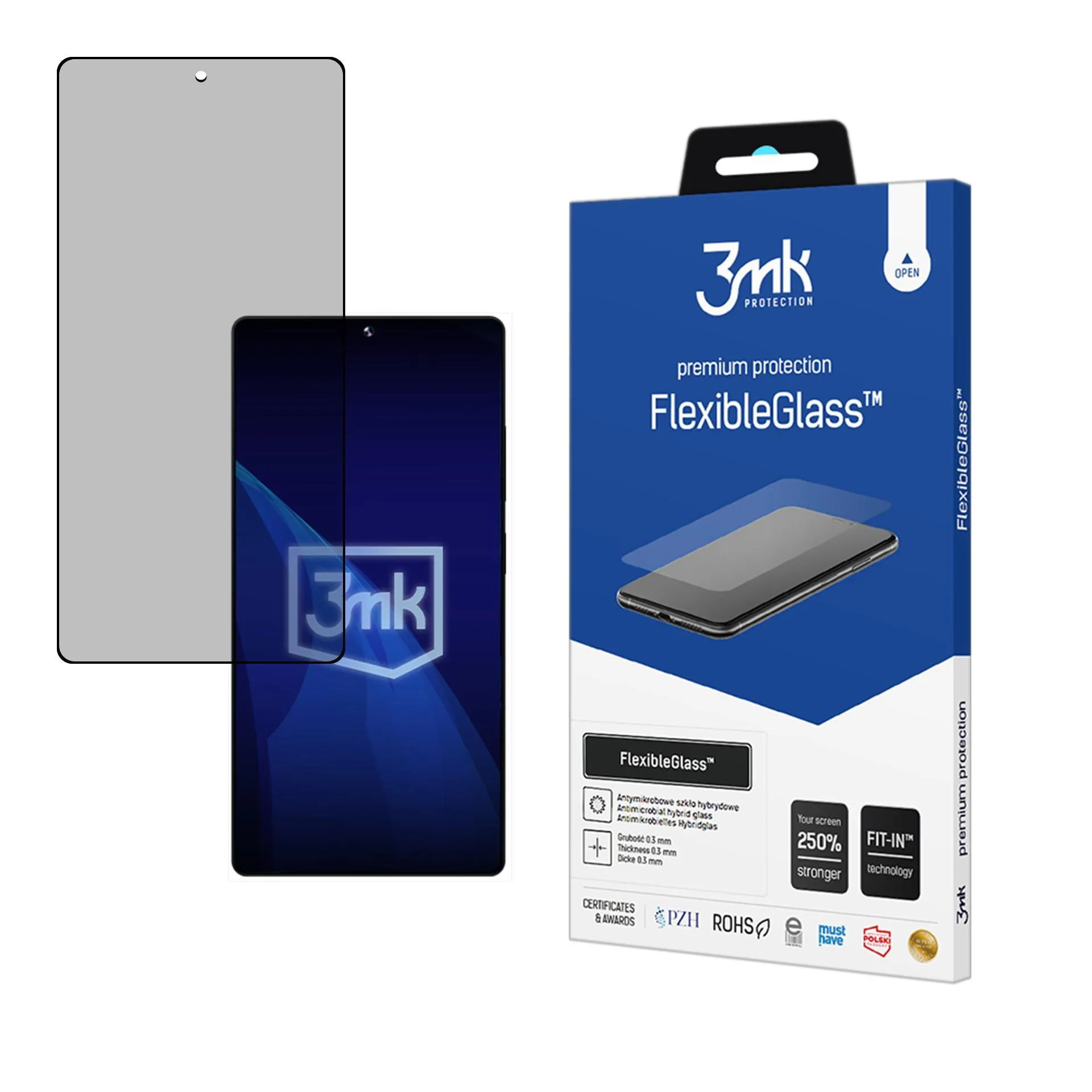 Neskaidomas hibridinis stiklas [modeliui] - 3mk FlexibleGlass™