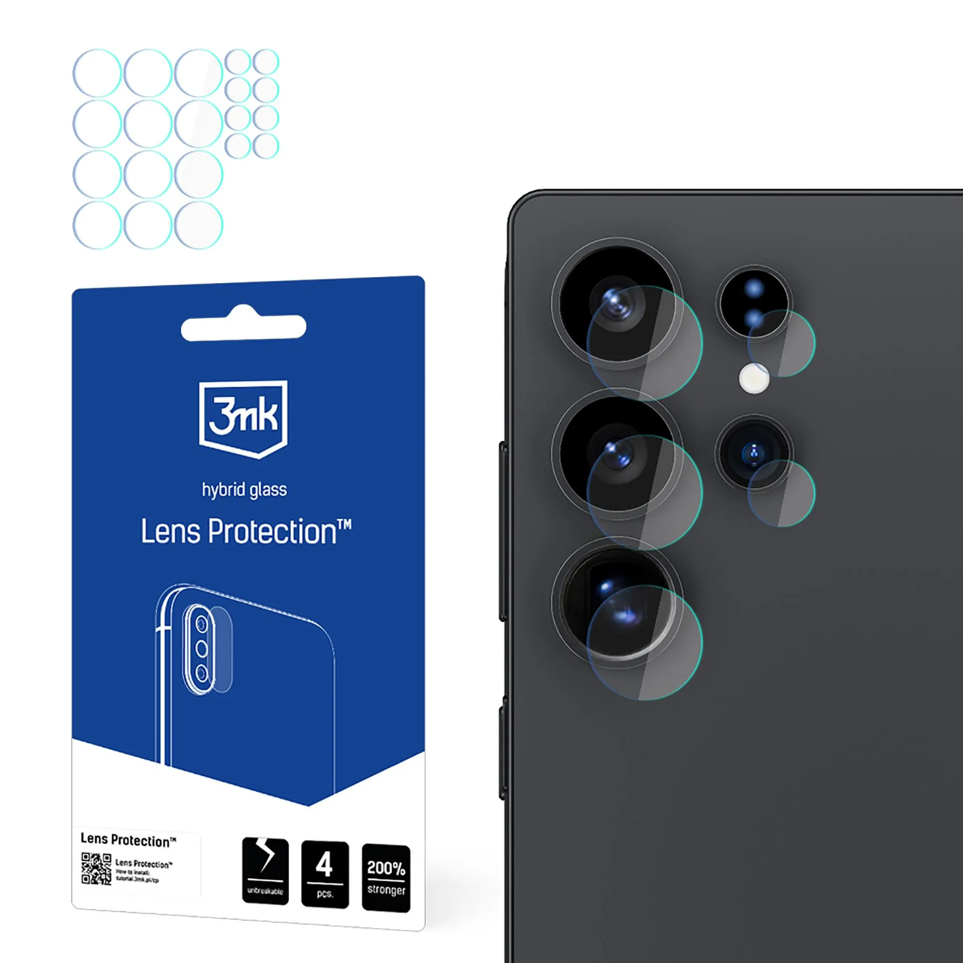 Stiklas fotoaparato objektyvui Samsung Galaxy S25 Ultra - 3mk objektyvo apsauga