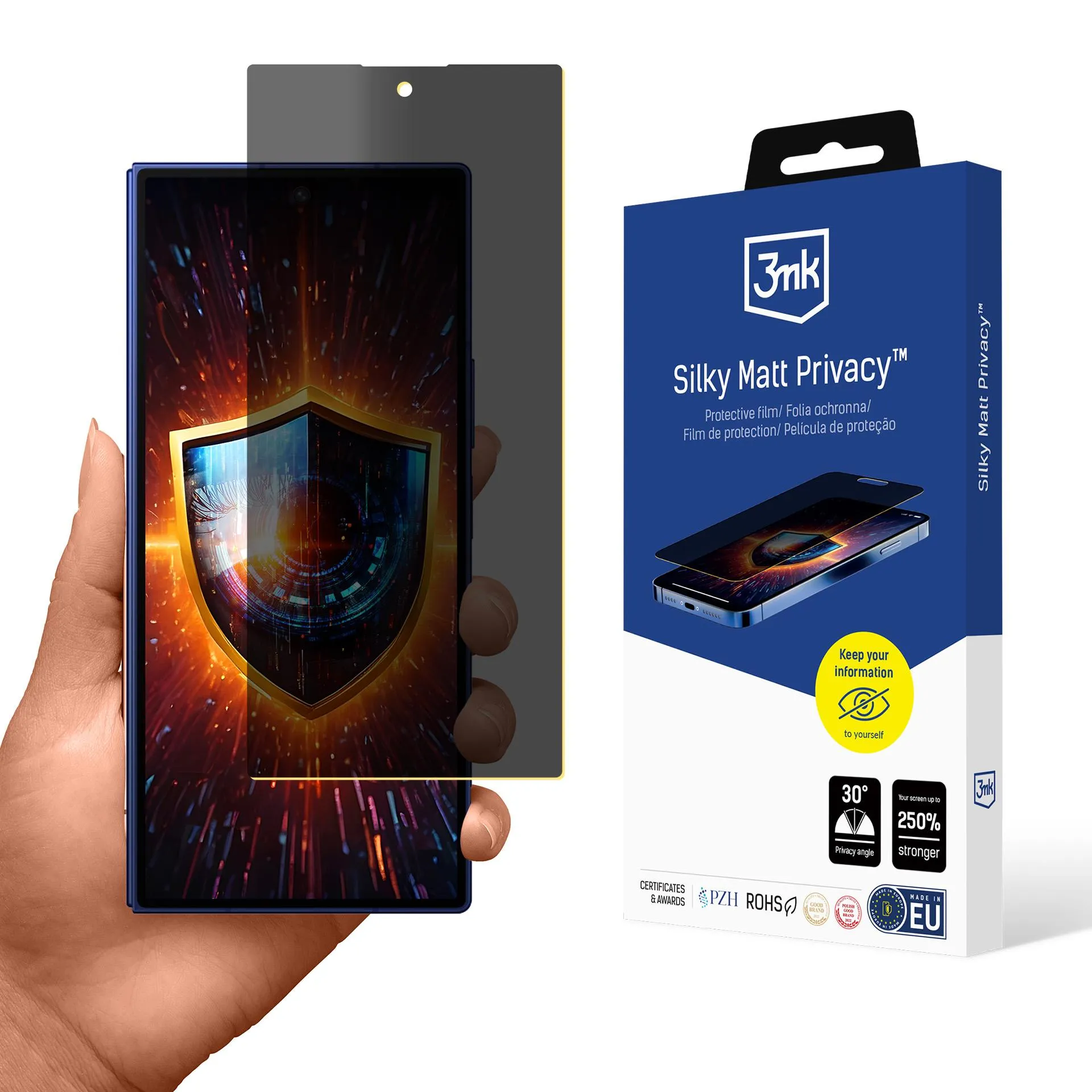 Folia privatizuojanti prie Samsung Galaxy Z Fold 7 - 3mk Silky Matt Privacy