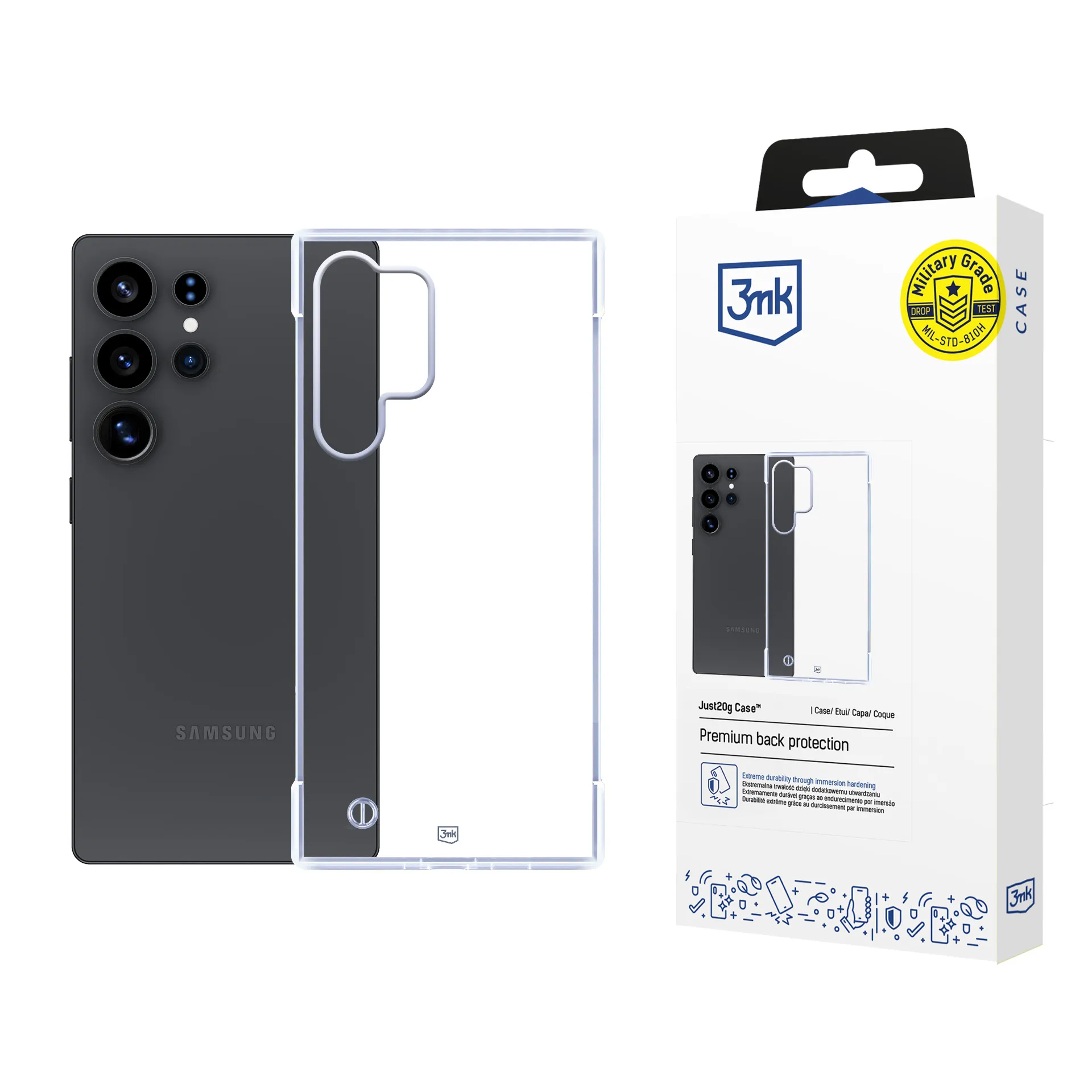 Ypač lengvas dėklas Samsung Galaxy S25 Ultra - 3mk Just20g Clear Case