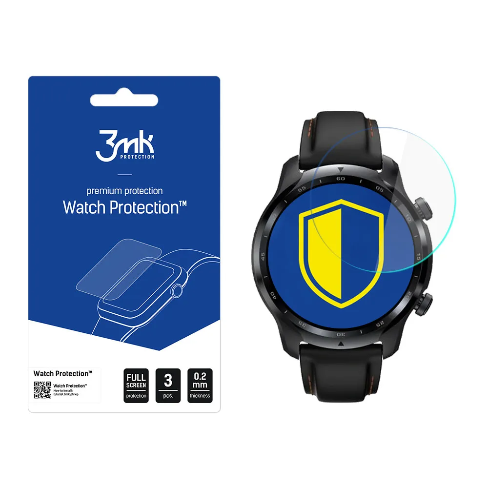 Apsauginis stiklas išmaniojo laikrodžio ekranui TicWatch Pro 3 - 3mk Watch Protection