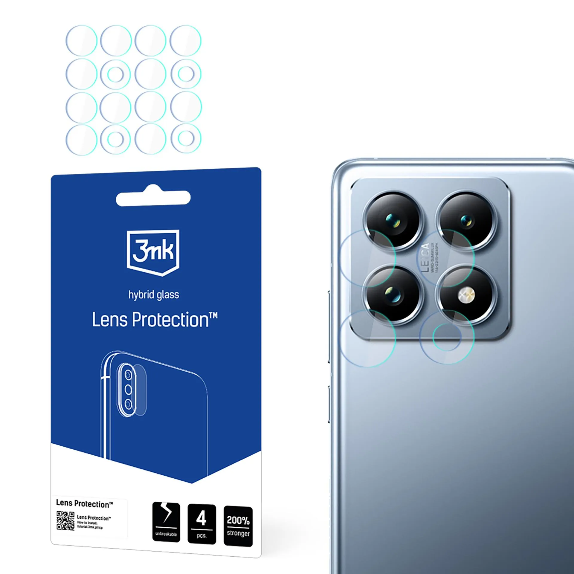 Stiklas fotoaparato objektyvui Xiaomi 14T / 14T Pro - 3mk objektyvo apsauga