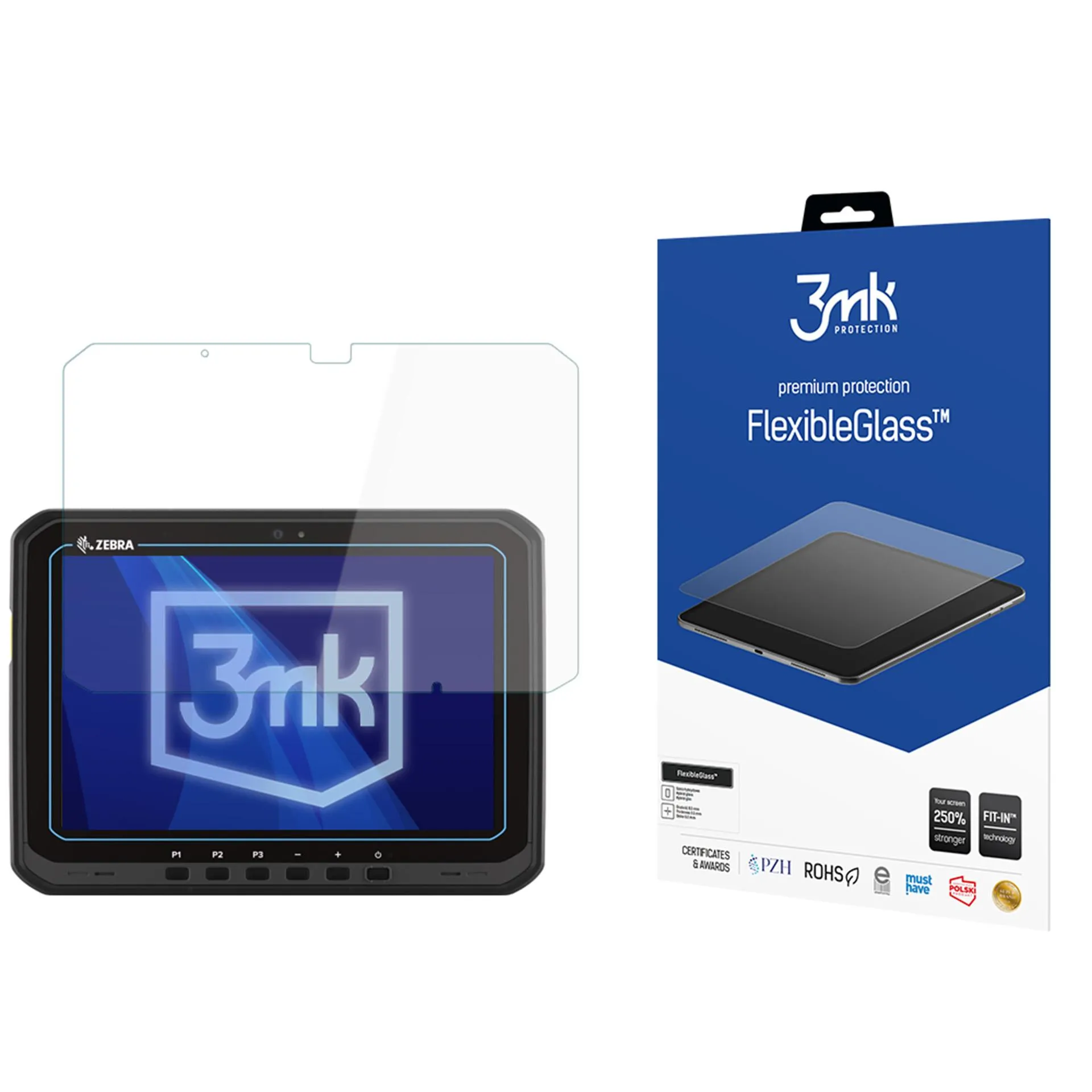 Nesuskaldomas hibridinis stiklas Zebra ET60/65 - 3mk FlexibleGlass