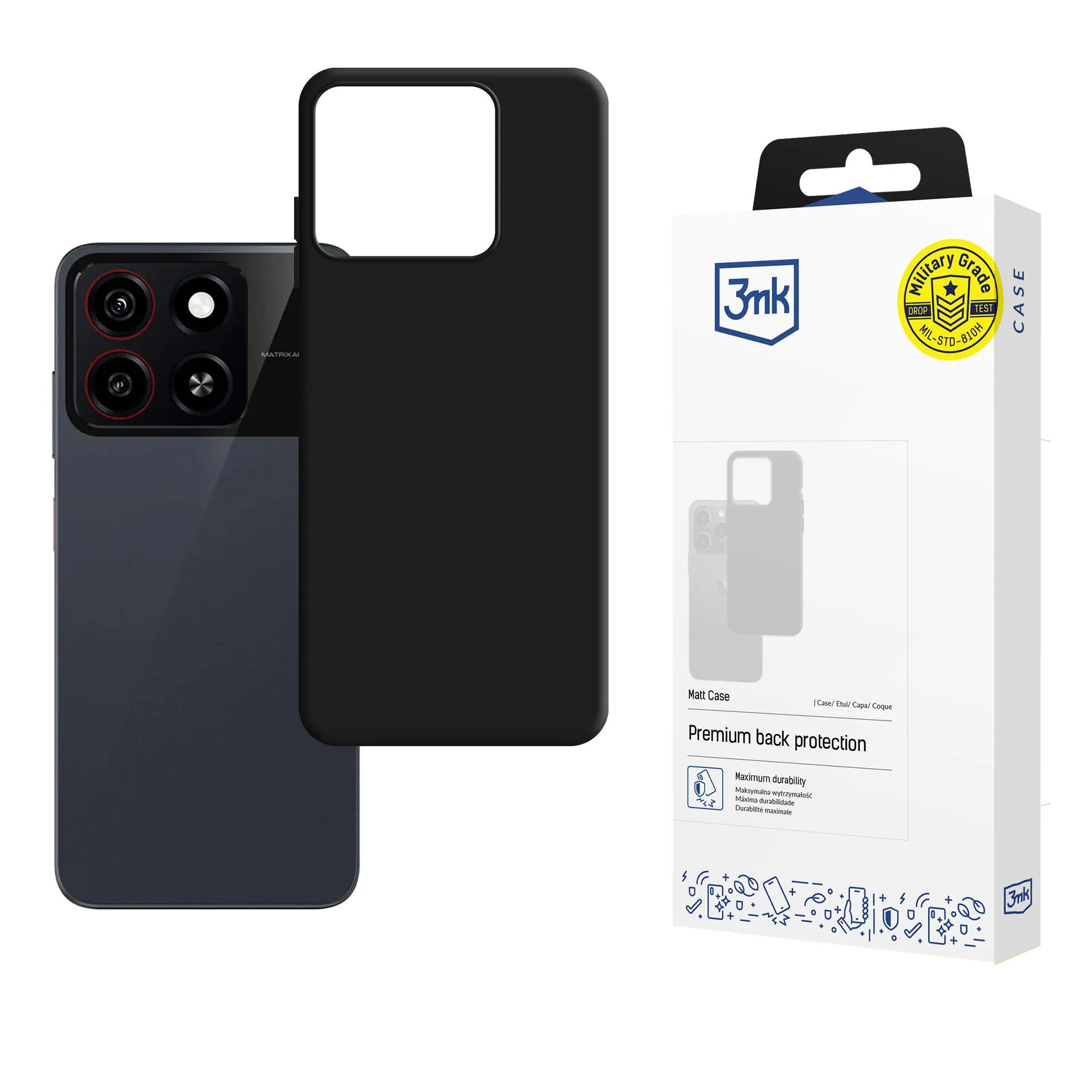 Deklas ZTE Blade A35 - 3mk Matt Case Black