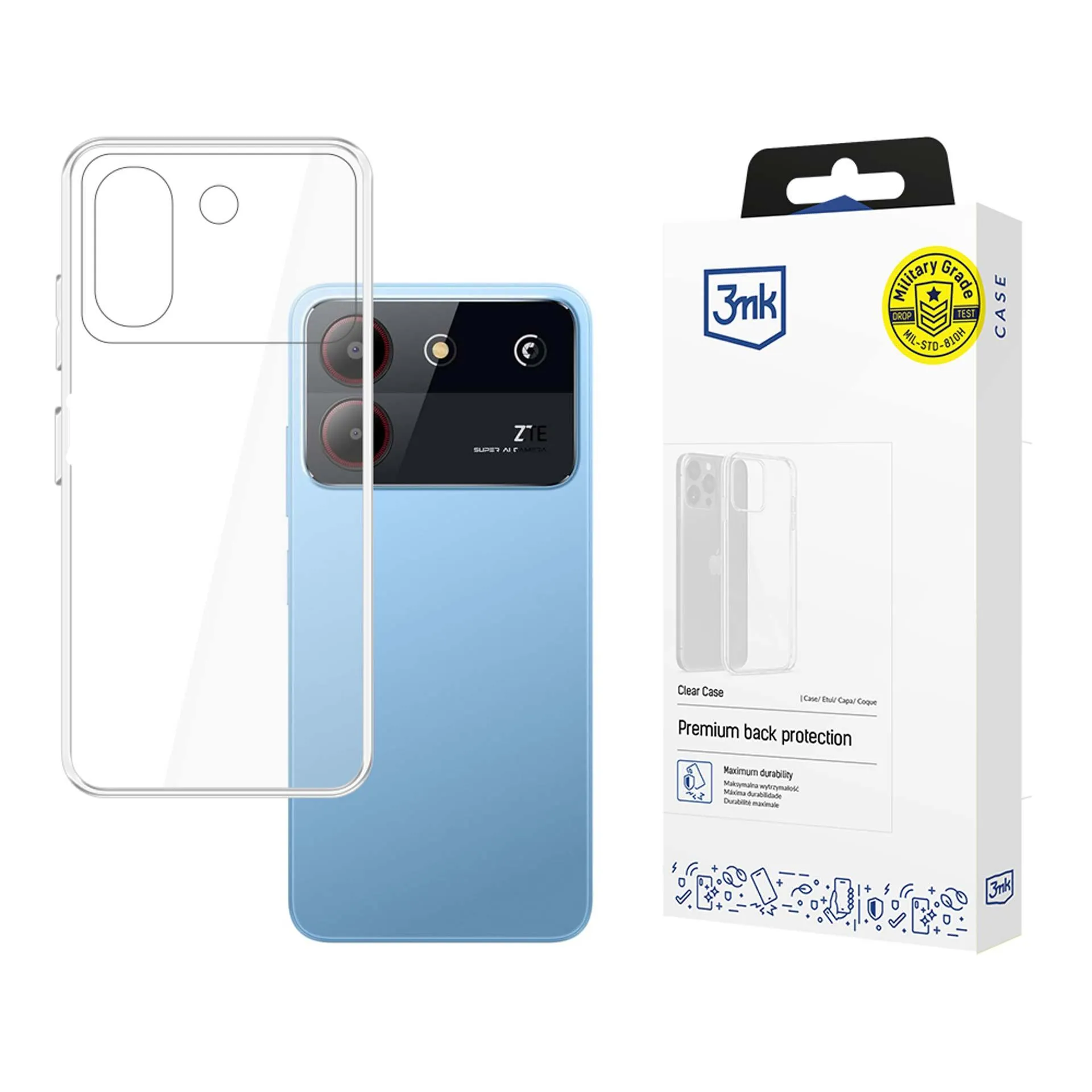Dėklas ZTE Blade A54 - 3mk Clear Case